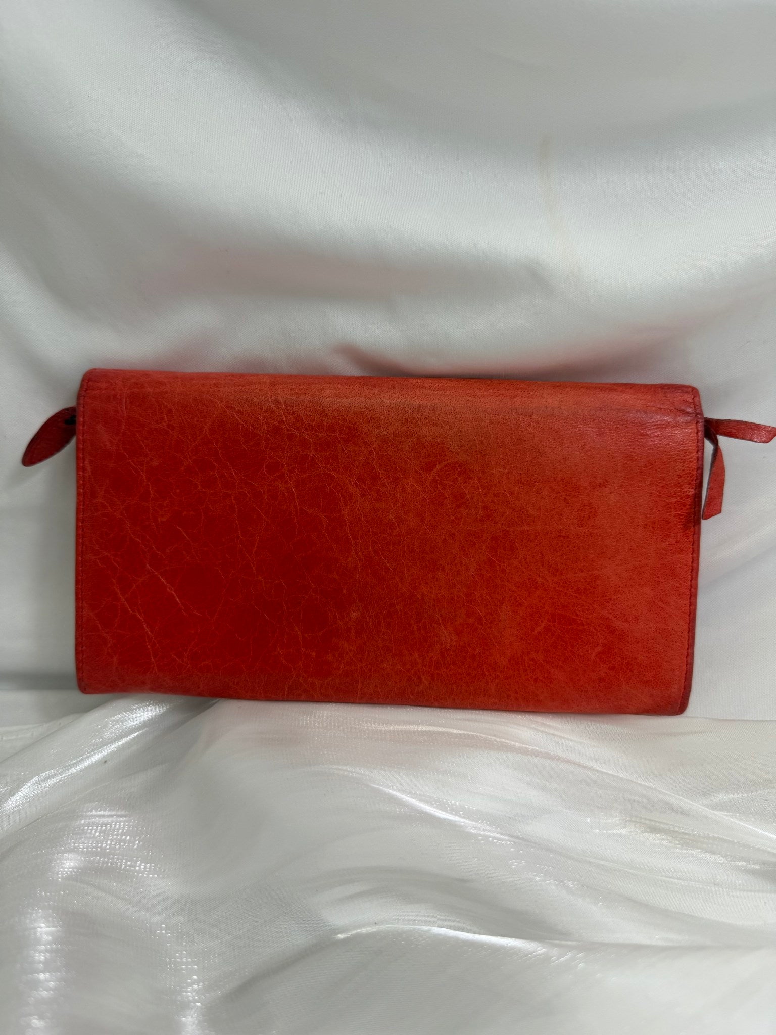 Balenciaga Red Leather Agneau Continental Wallet