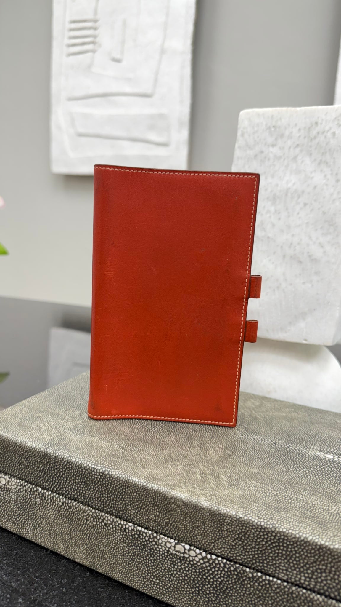 Hermes Cognac Leather Passport Agenda
