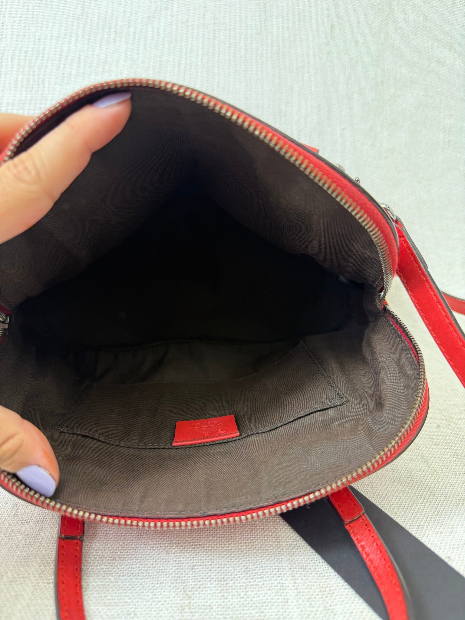 Gucci Red Guccissima Leather Dome Handbag