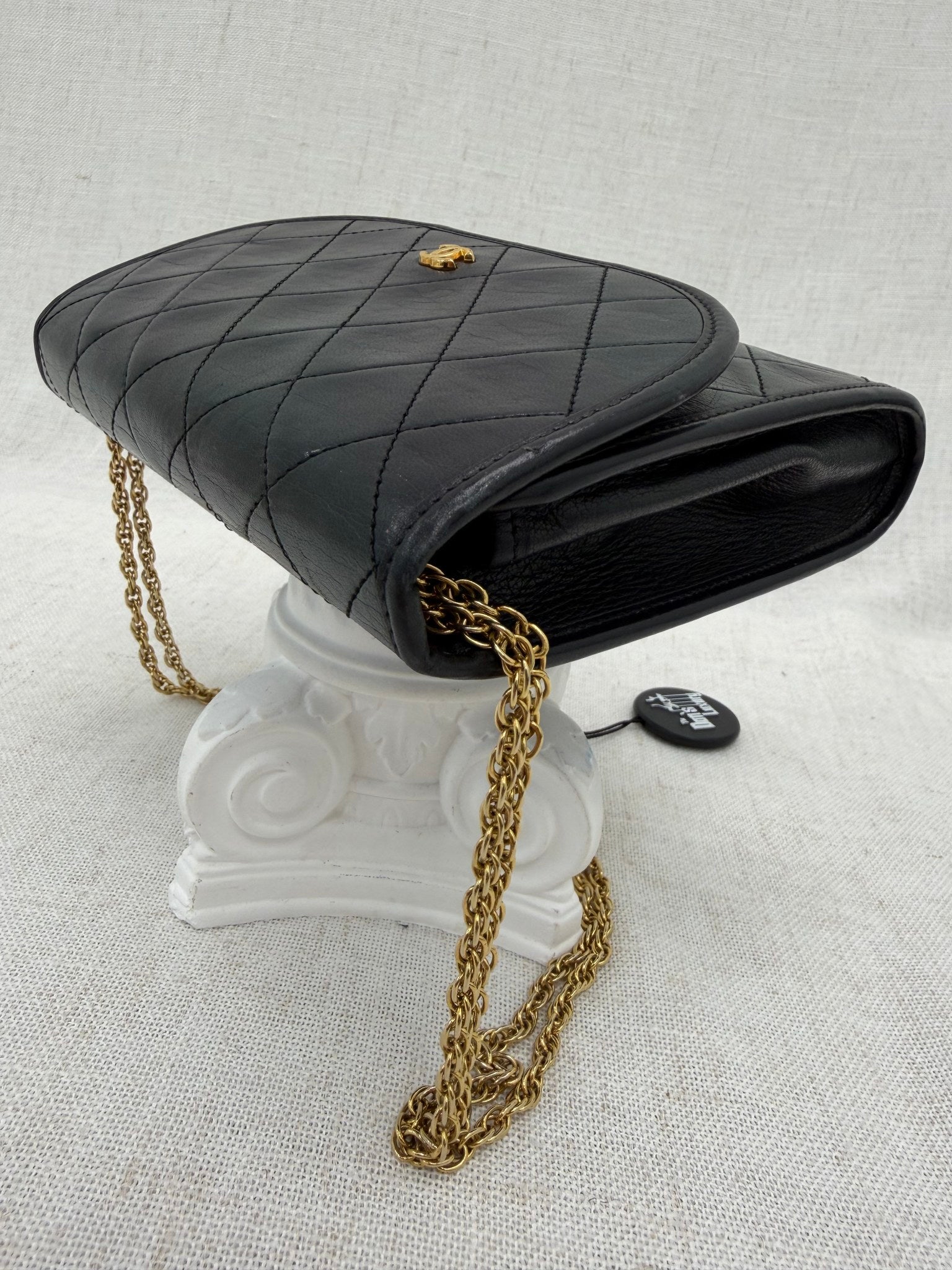 Chanel Black Quilted Lambskin 24K Mini Rectangular Flap Bag