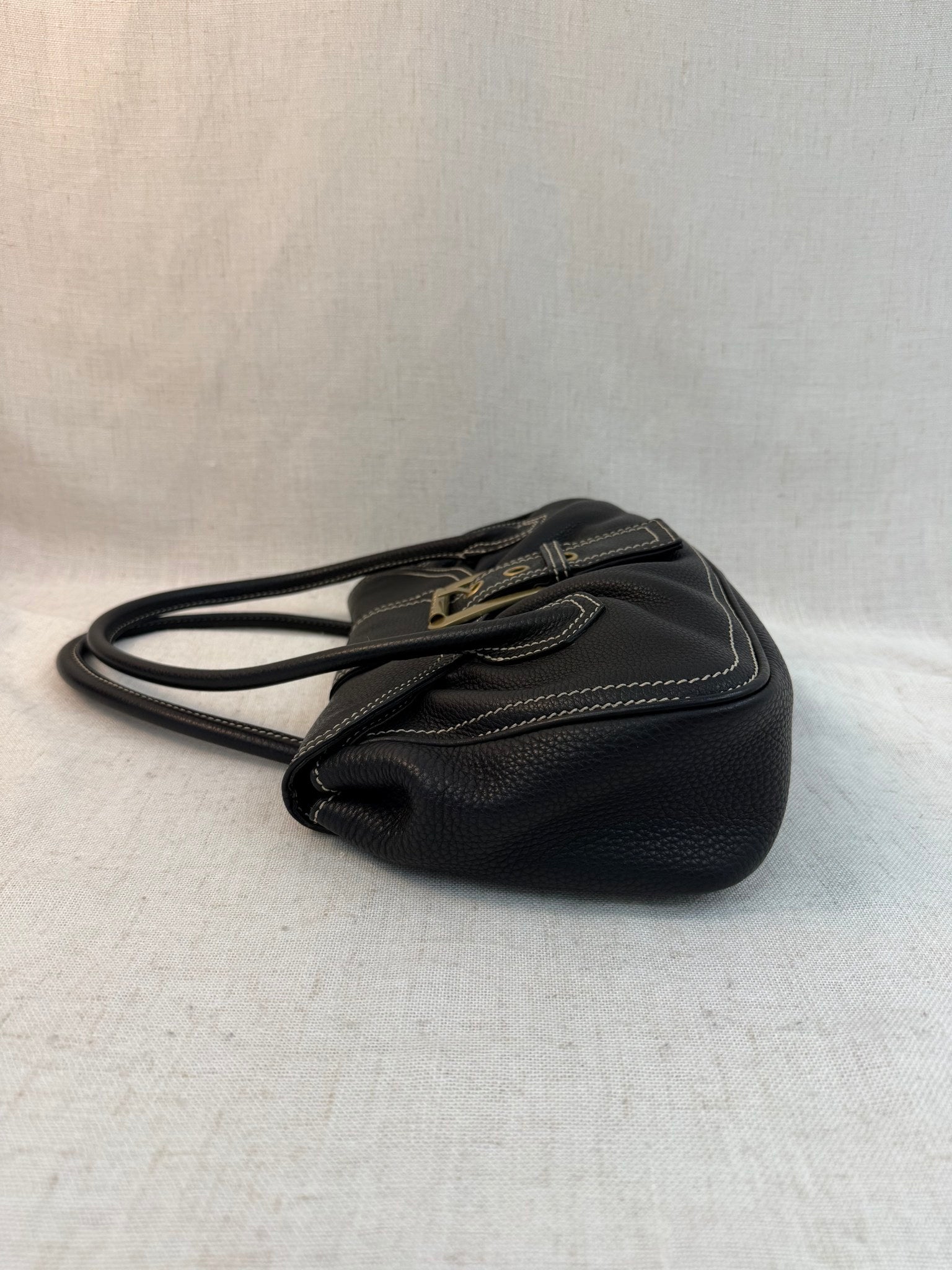 Celine Black Leather Shoulder Bag