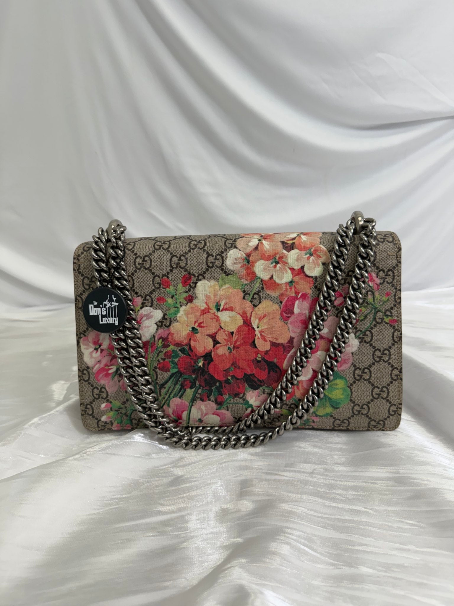 Gucci GG Supreme Pink Blooms Small Dionysus Bag