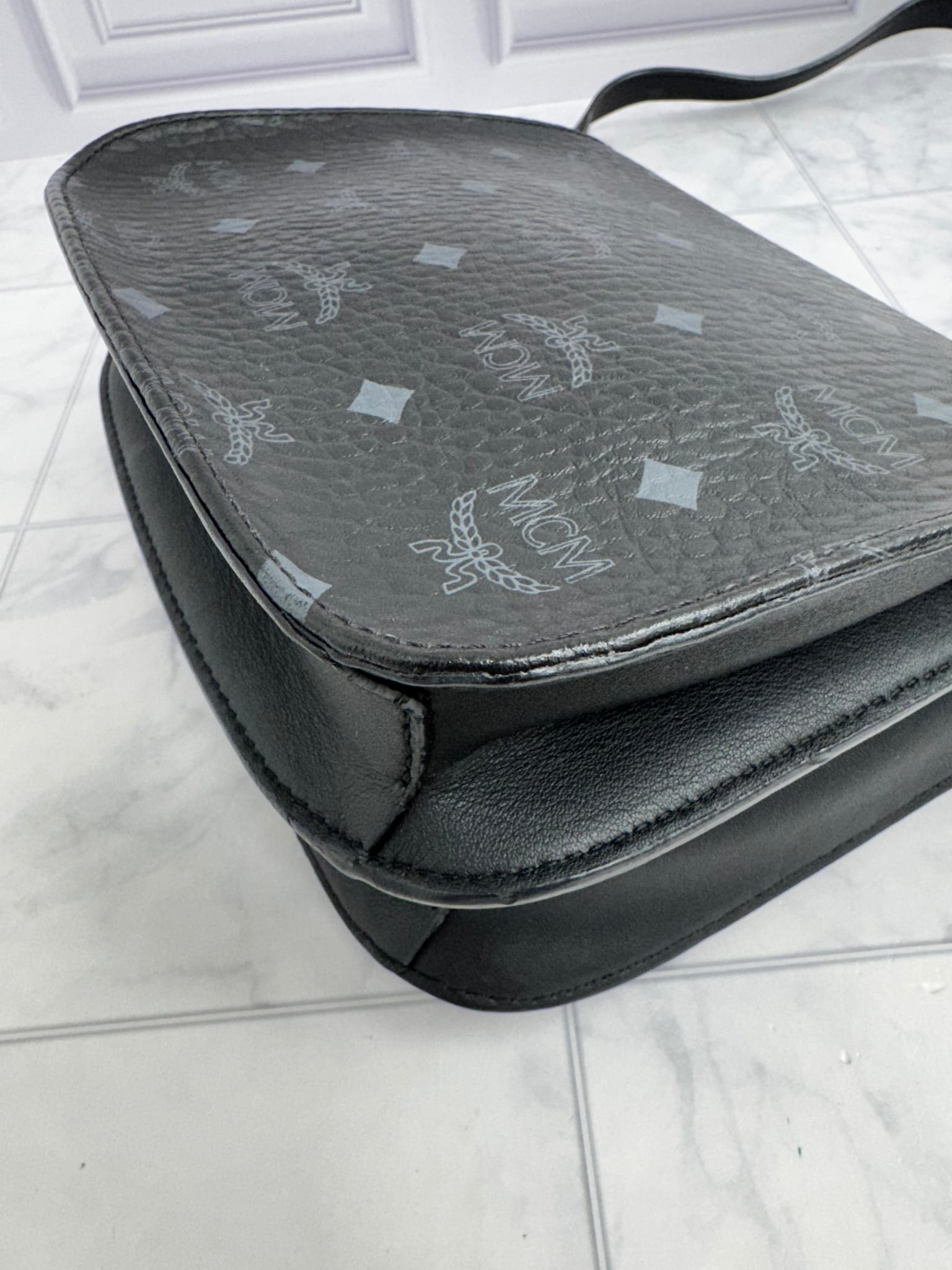 MCM Black Visetos Monogram Patricia Crossbody Bag