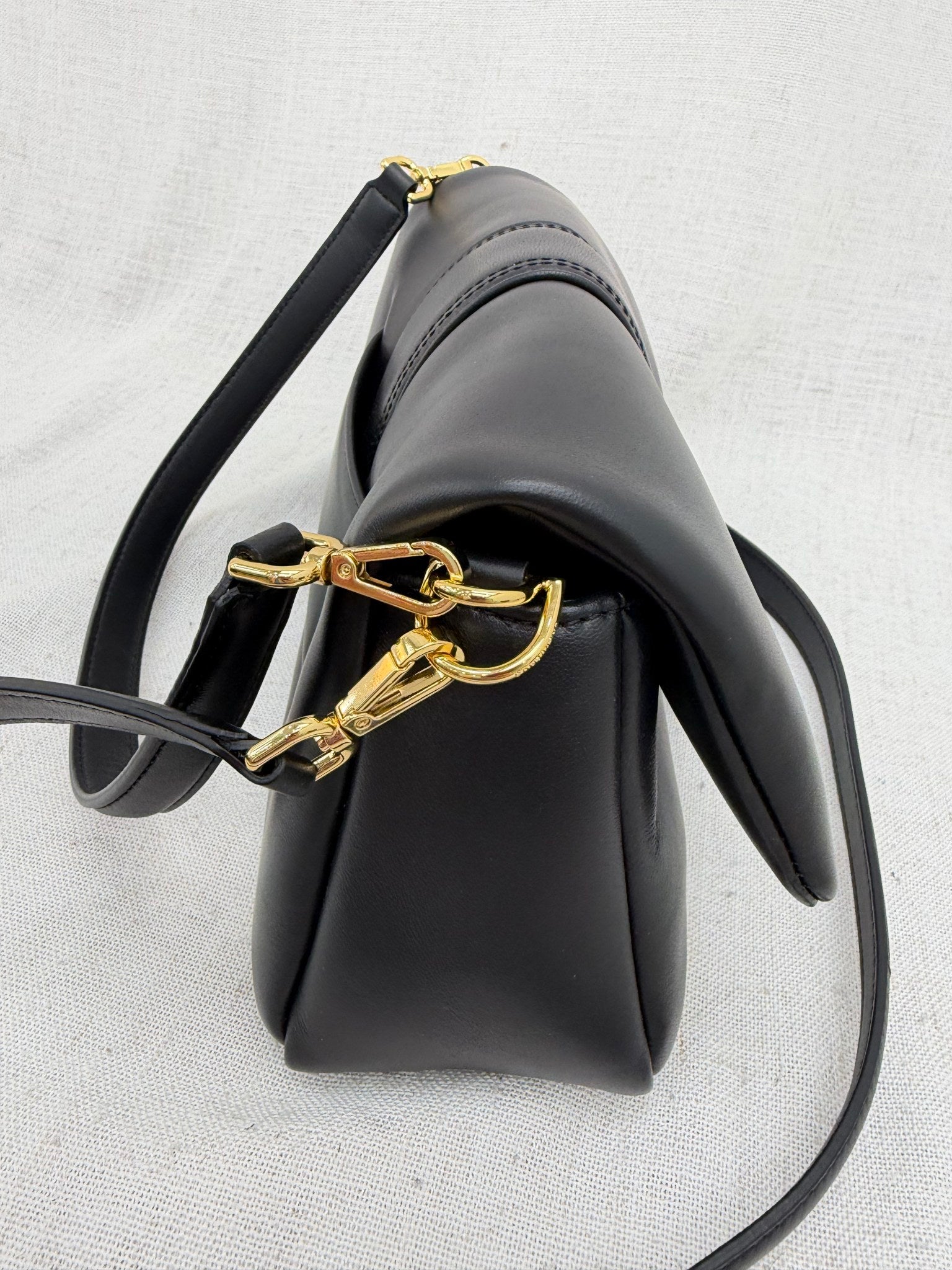 LIKE NEW - Jacquemes Black Leather Le Bambimou 2Way Bag