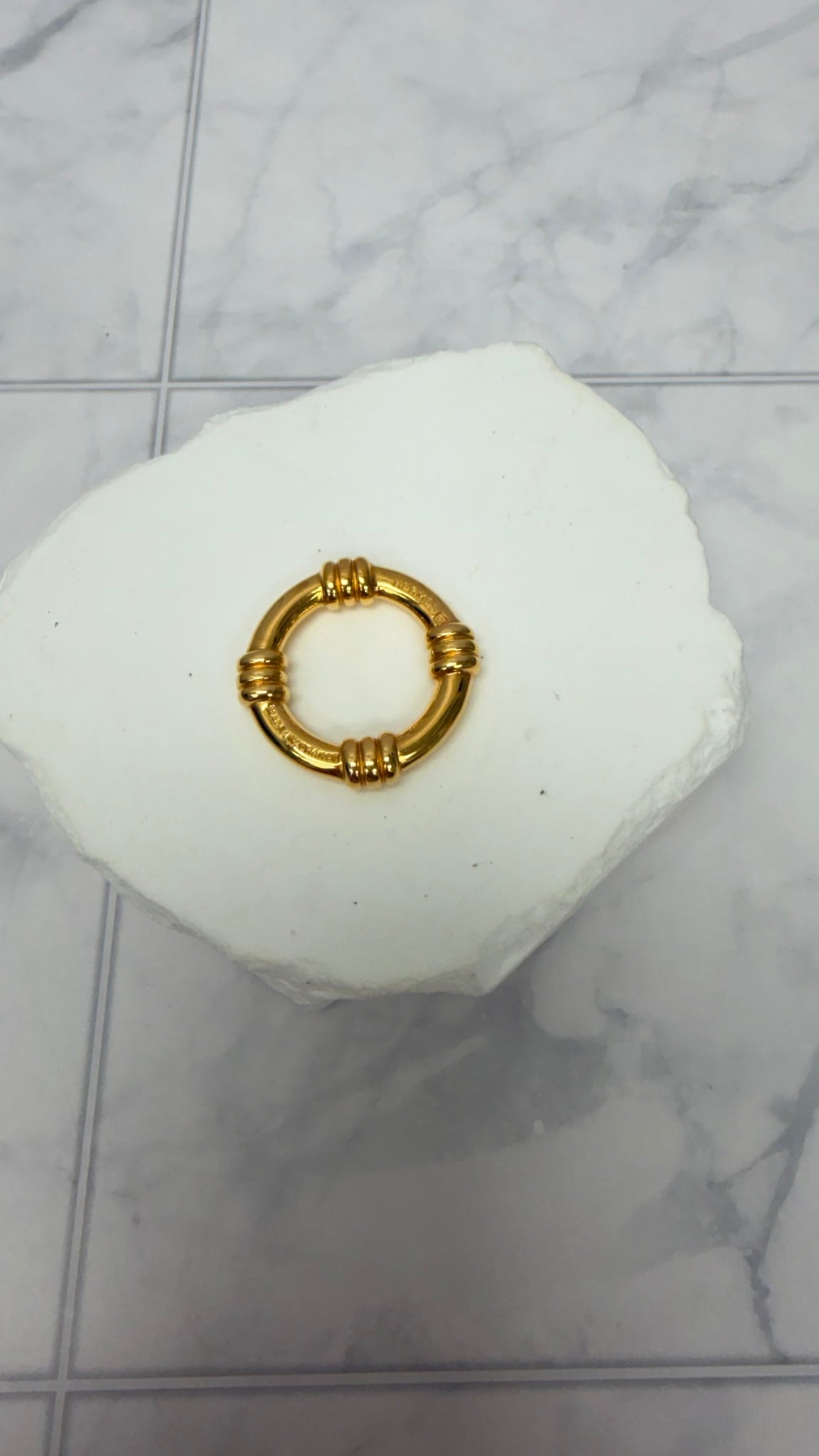 Hermes Gold Toned Bouet Scarf Ring