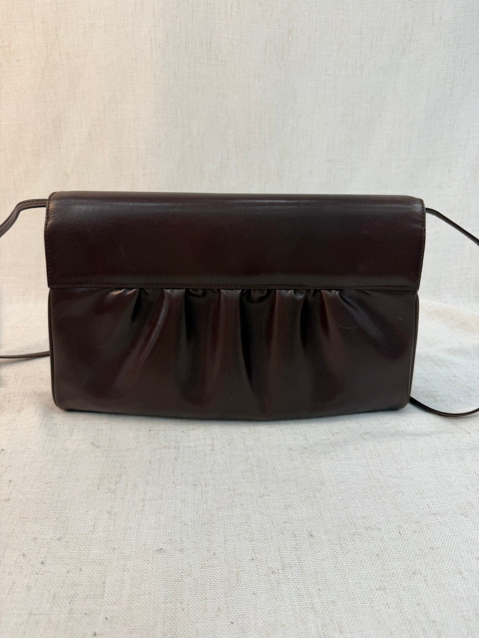 Gucci Brown Leather Gathered Shoulder Bag