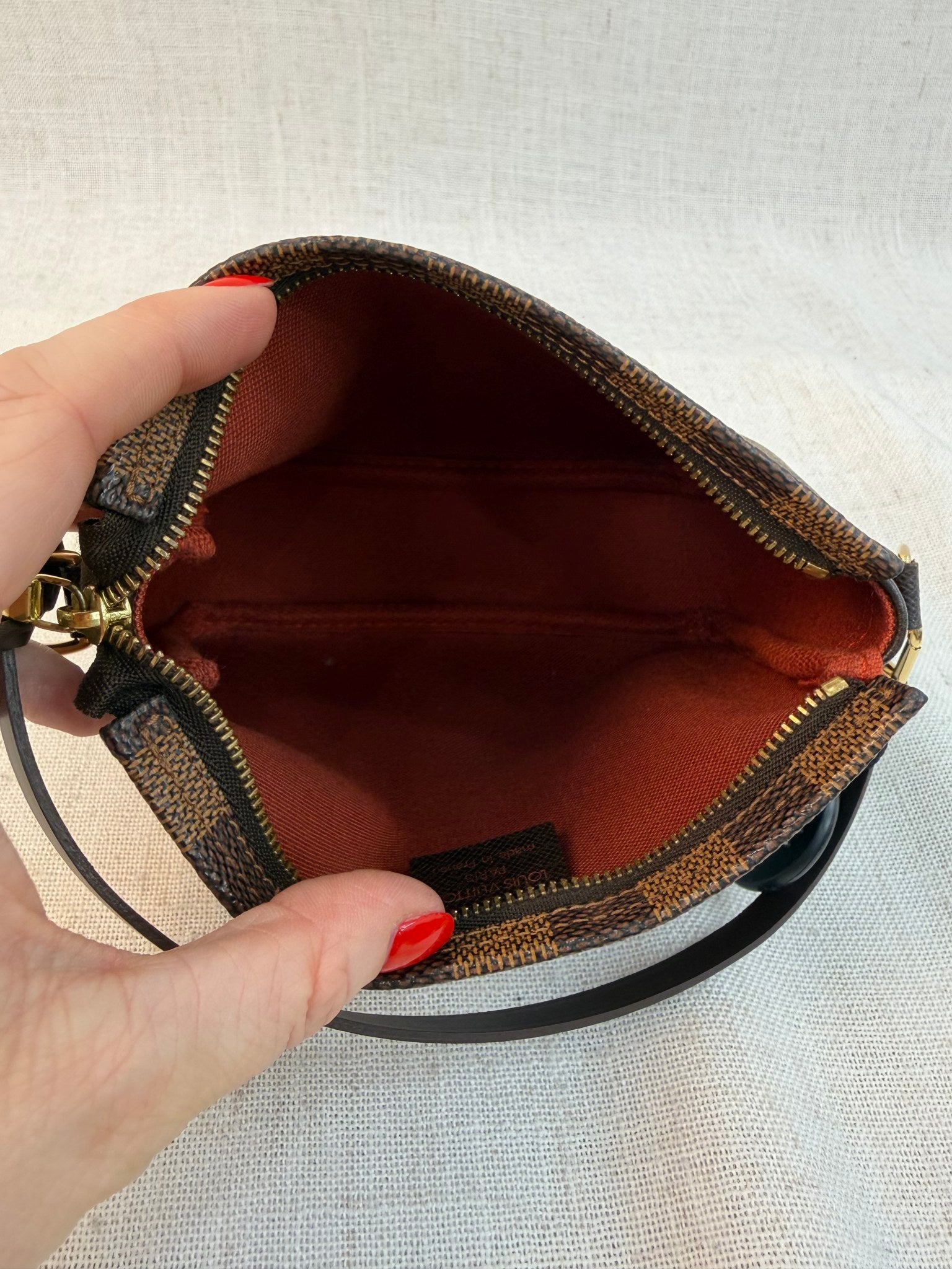 Louis Vuitton Damier Ebene Trousse Make Up Bag Pochette