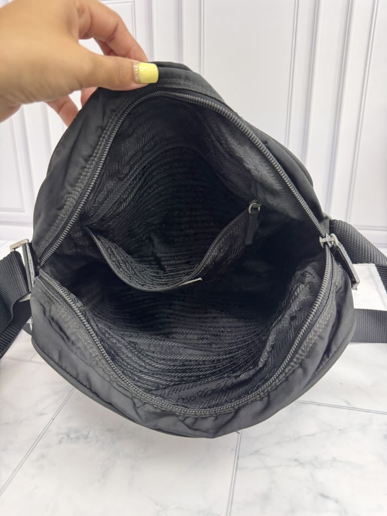 Prada Black Nylon Messenger Crossbody Bag