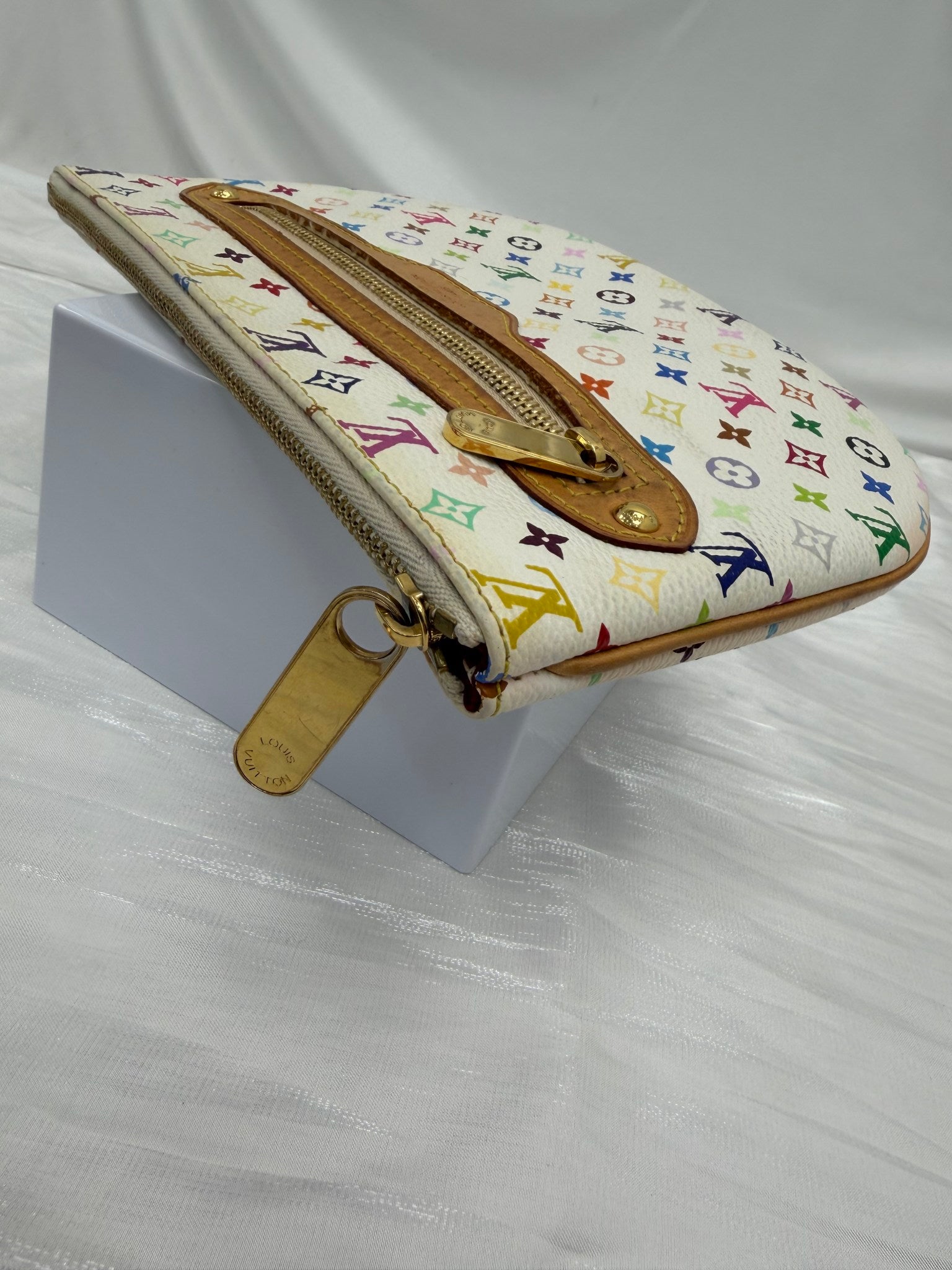 Louis Vuitton White Multicolor Monogram Dome Pouch