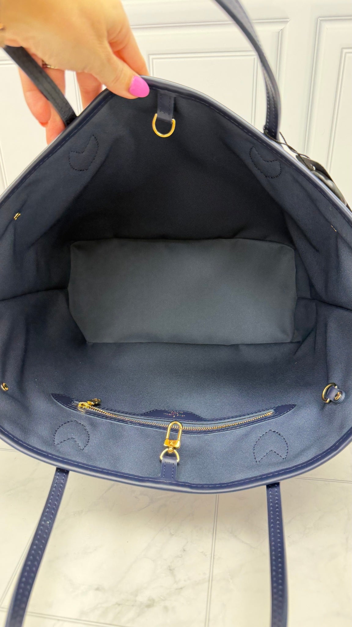 Louis Vuitton Blue Jacquard Coated Canvas Neverfull MM