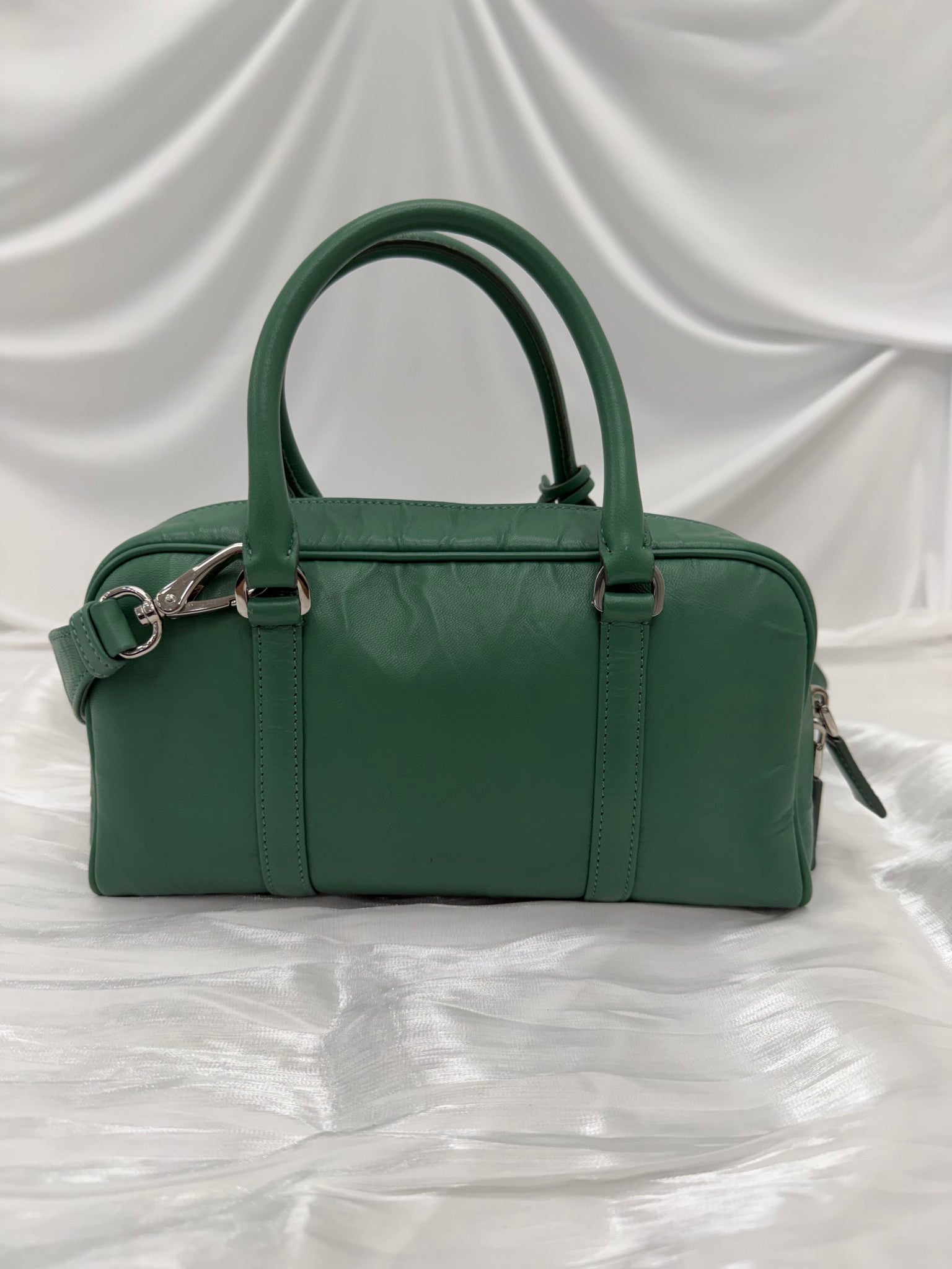 Prada Sage Green Wrinkled Leather MultiPocket 2way Bag