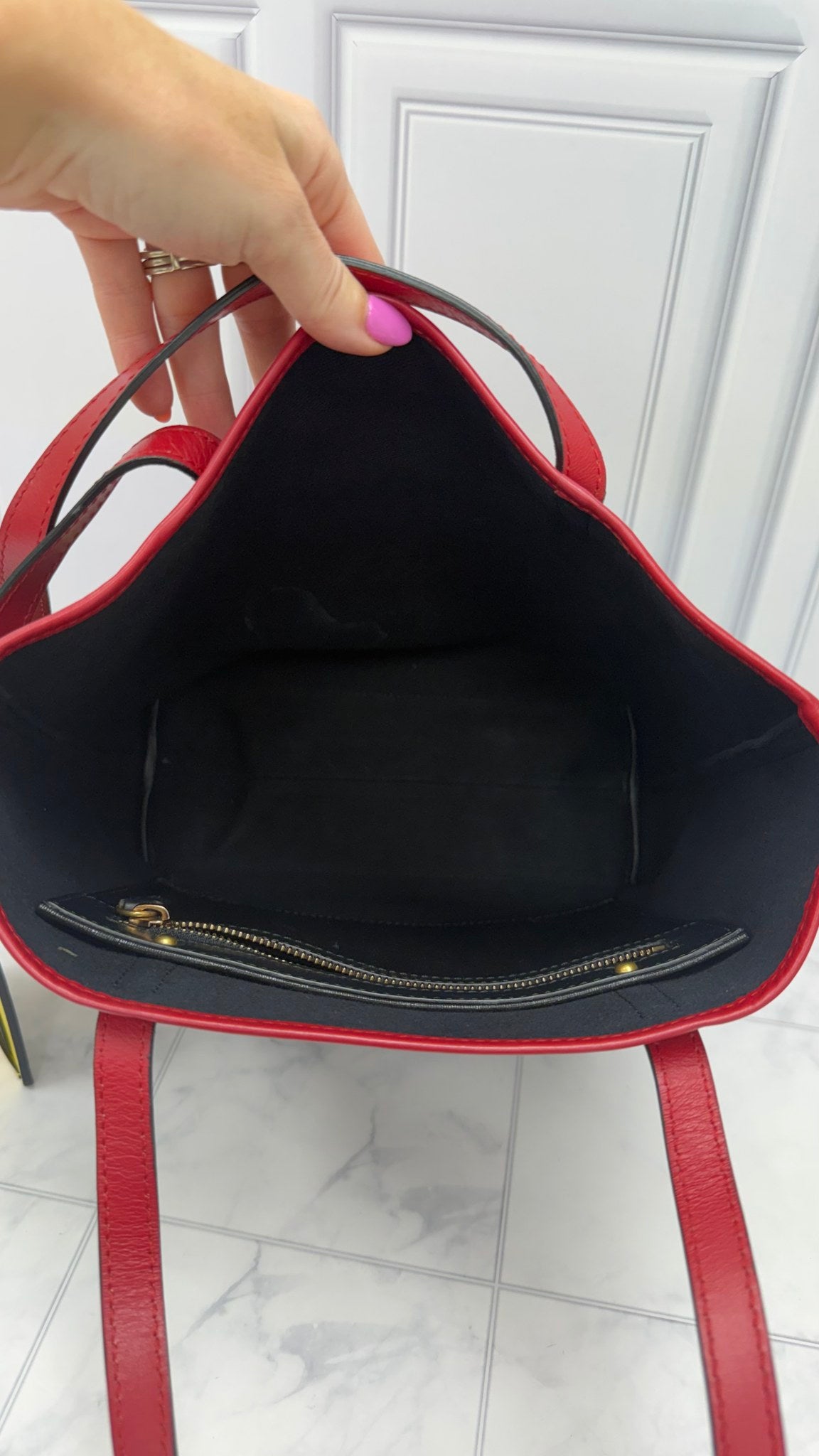 Versace Black Leather Tote Bag
