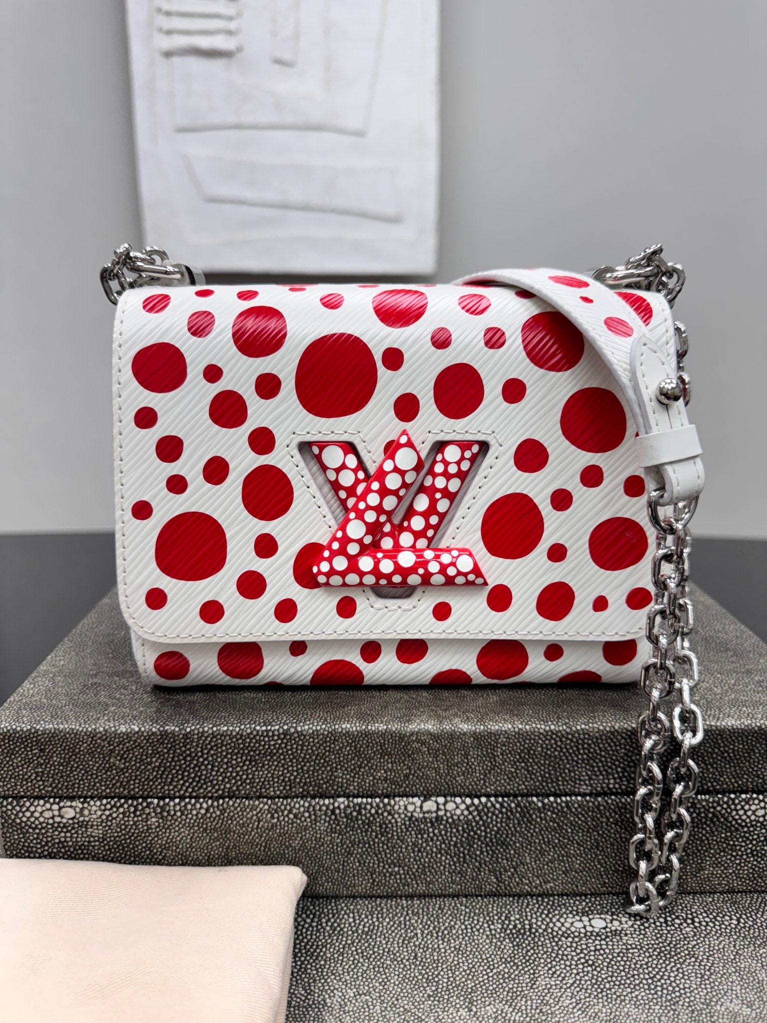 LIKE NEW - Louis Vuitton Red Dots Kusama Twist PM