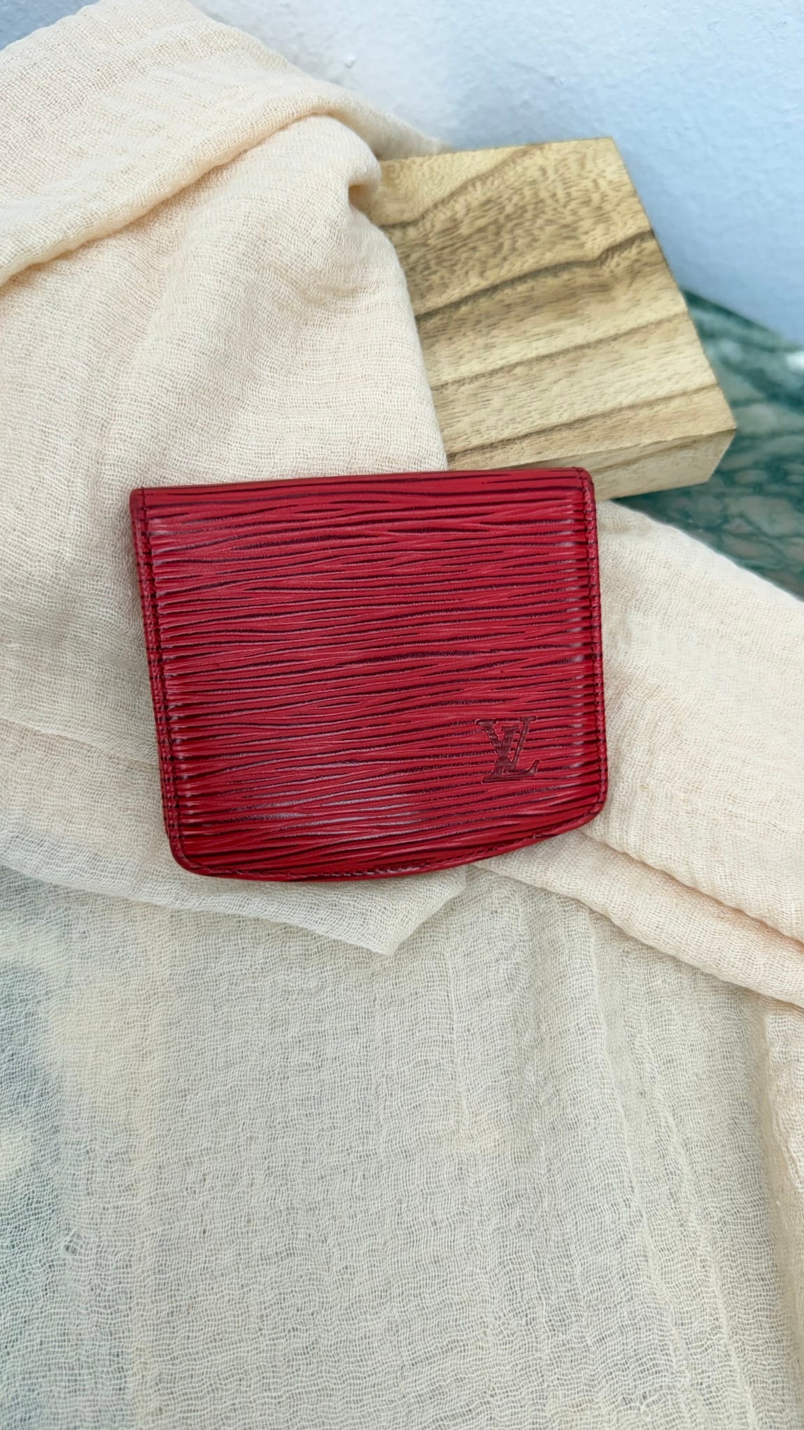 Louis Vuitton Red Epi Leather Coin Purse