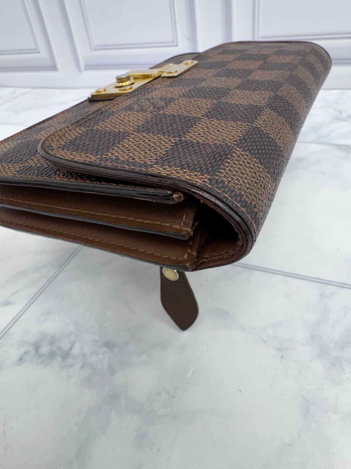 Louis Vuitton Damier Ebene Portefeuille Ascot Long Wallet