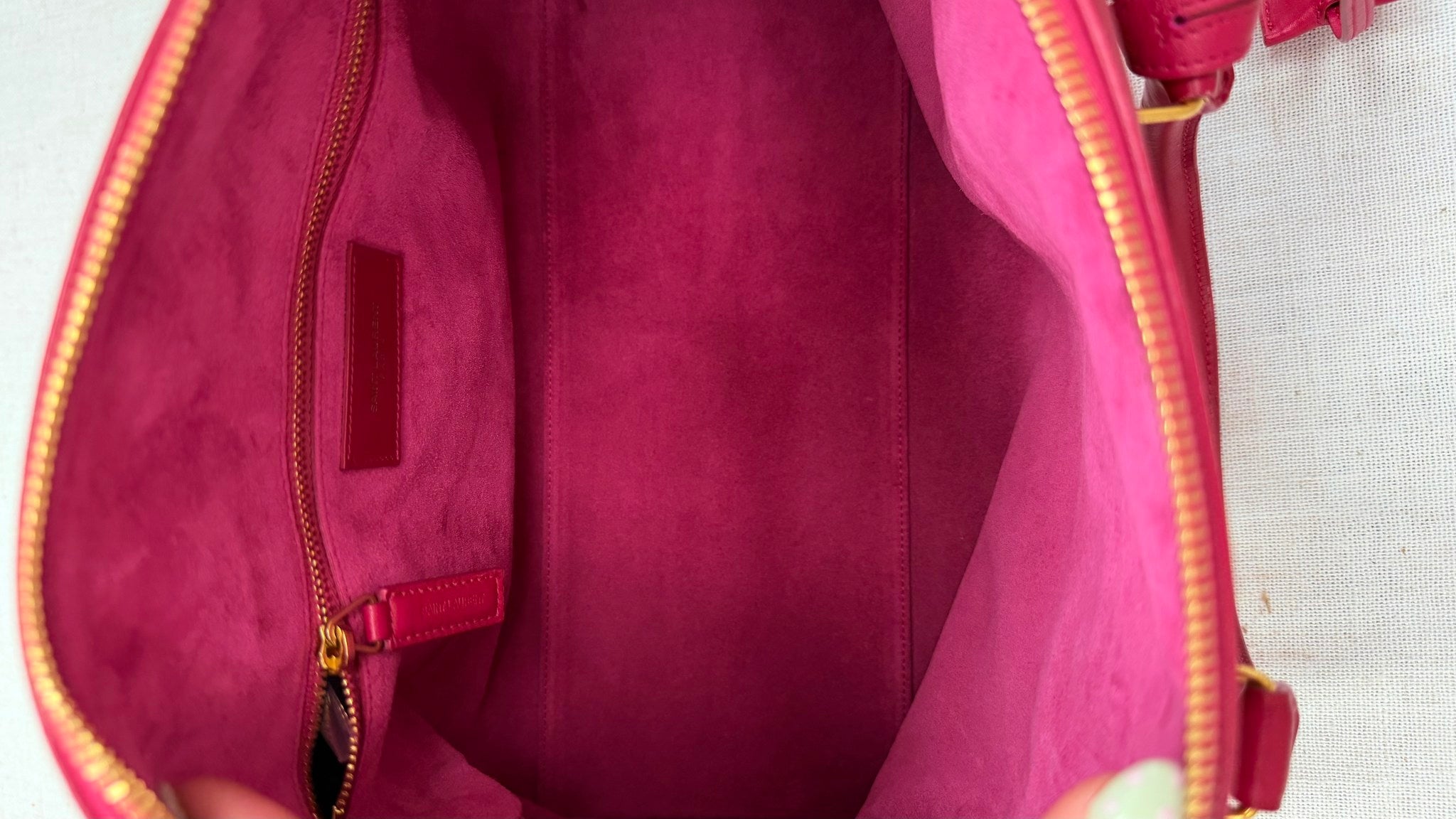 Saint Laurent YSL Pink Leather Classic Baby Duffle