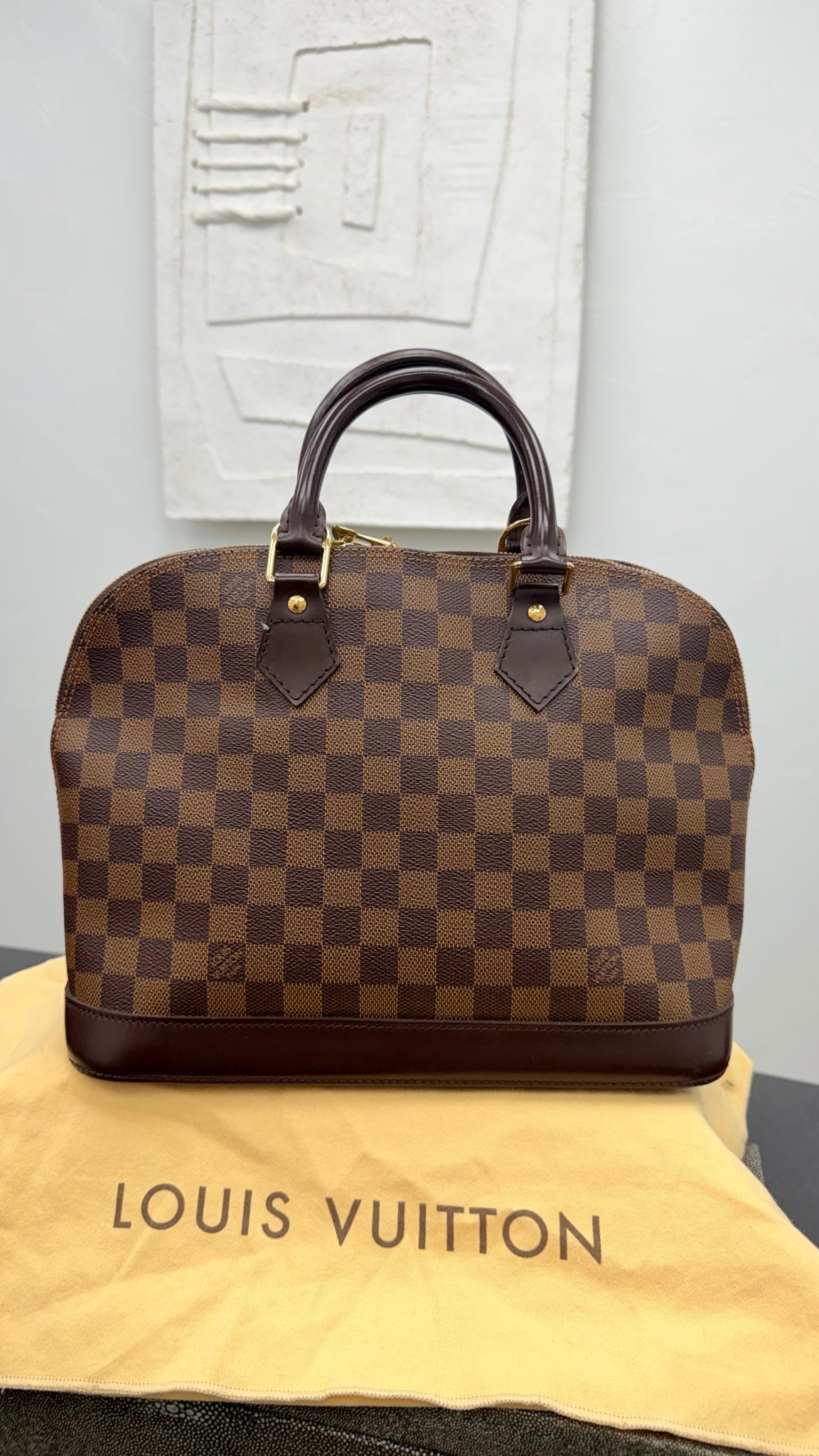 Louis Vuitton Damier Ebene Alma PM Handbag