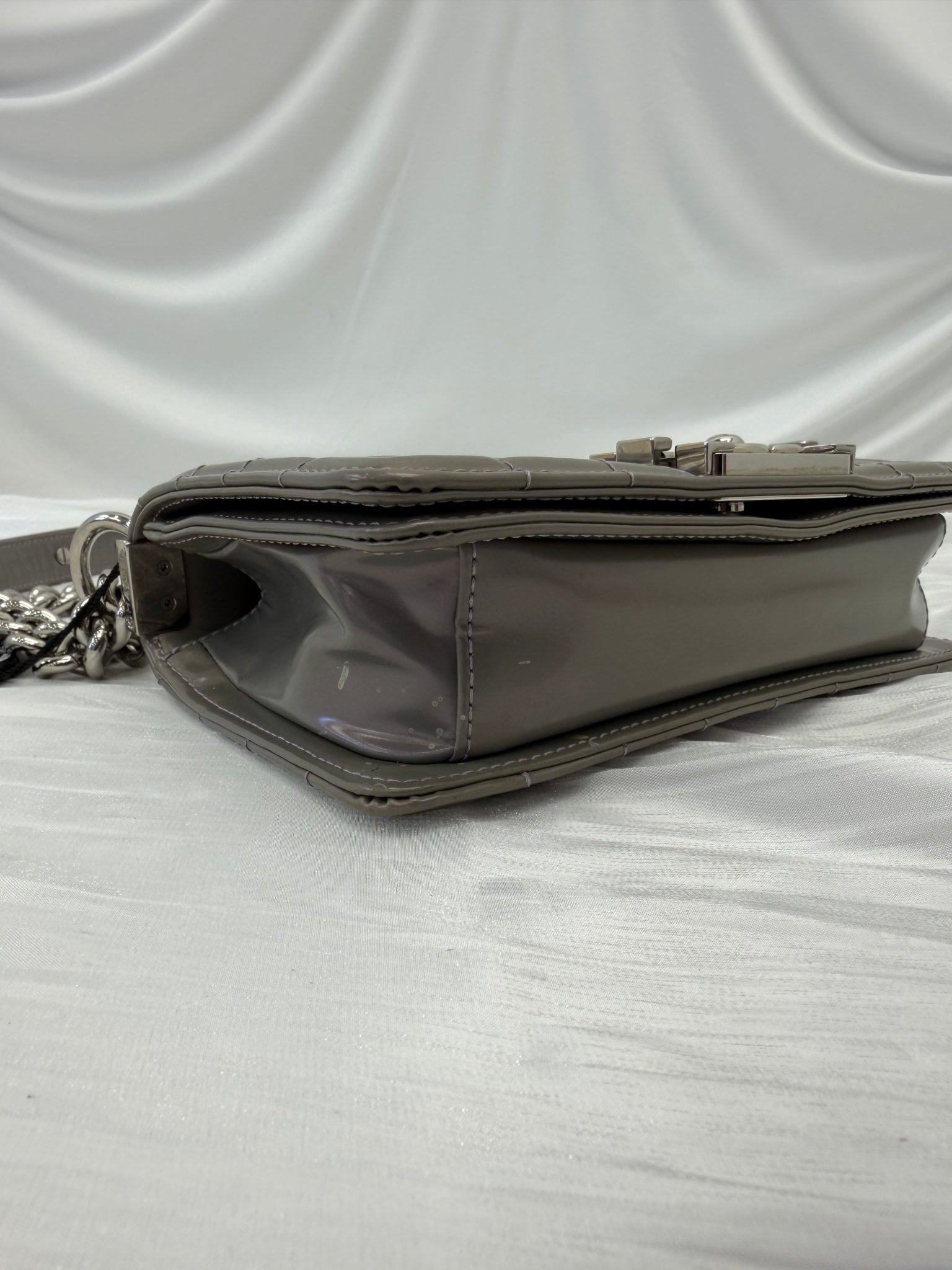 Chanel Iridescent Patent Leather Small Reverso Boy Bag