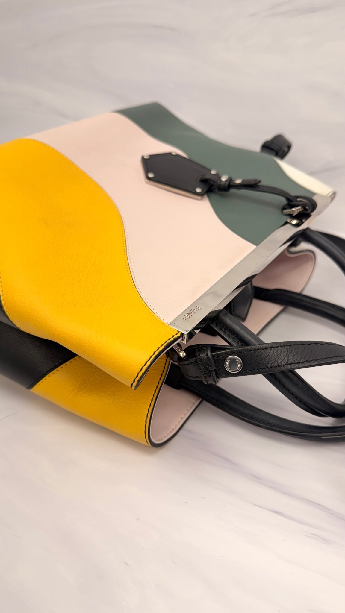 Fendi Multicolor Leather 2 Jours 2Way Handbag