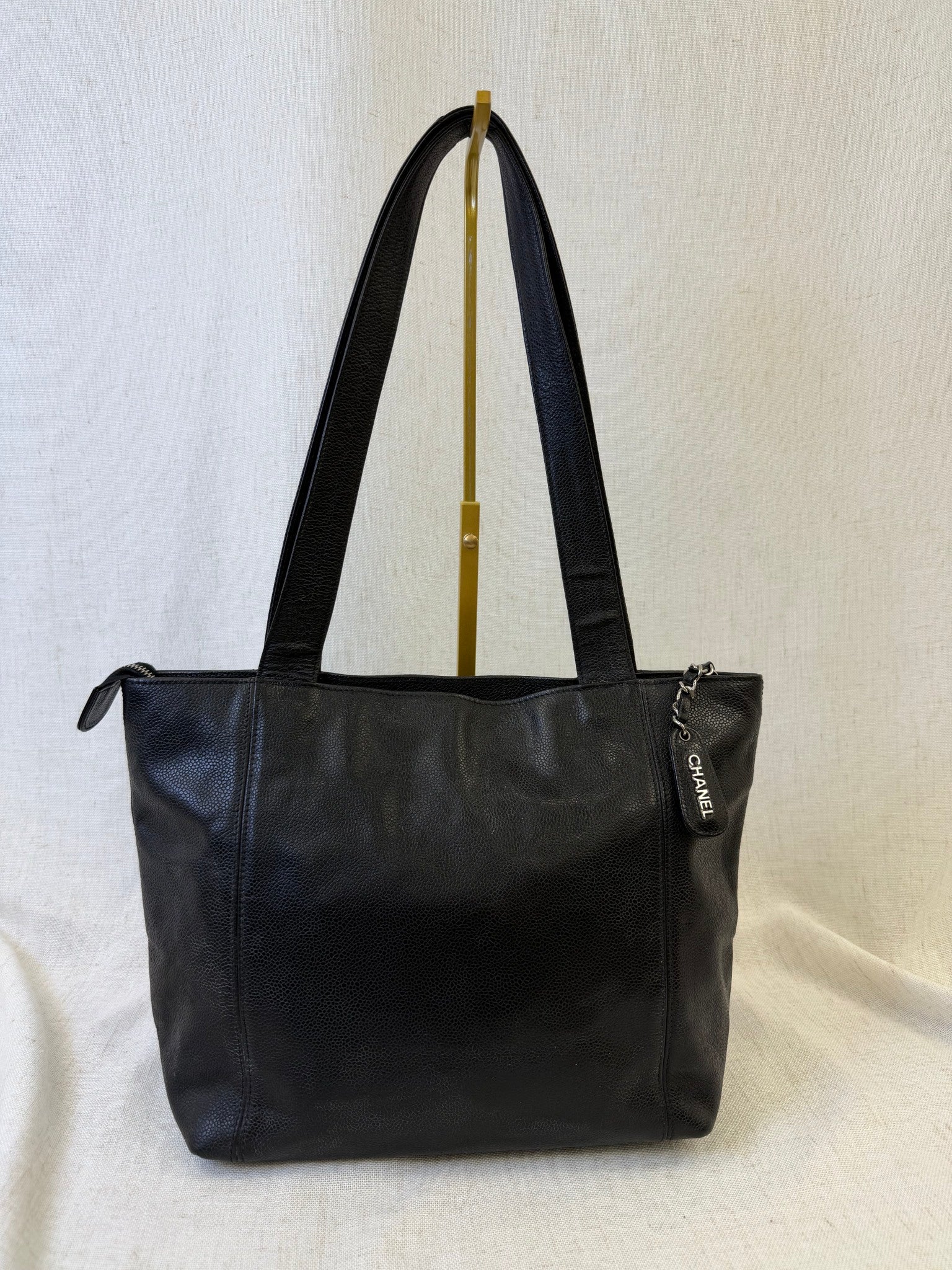 Chanel Black Caviar Leather Tote Bag