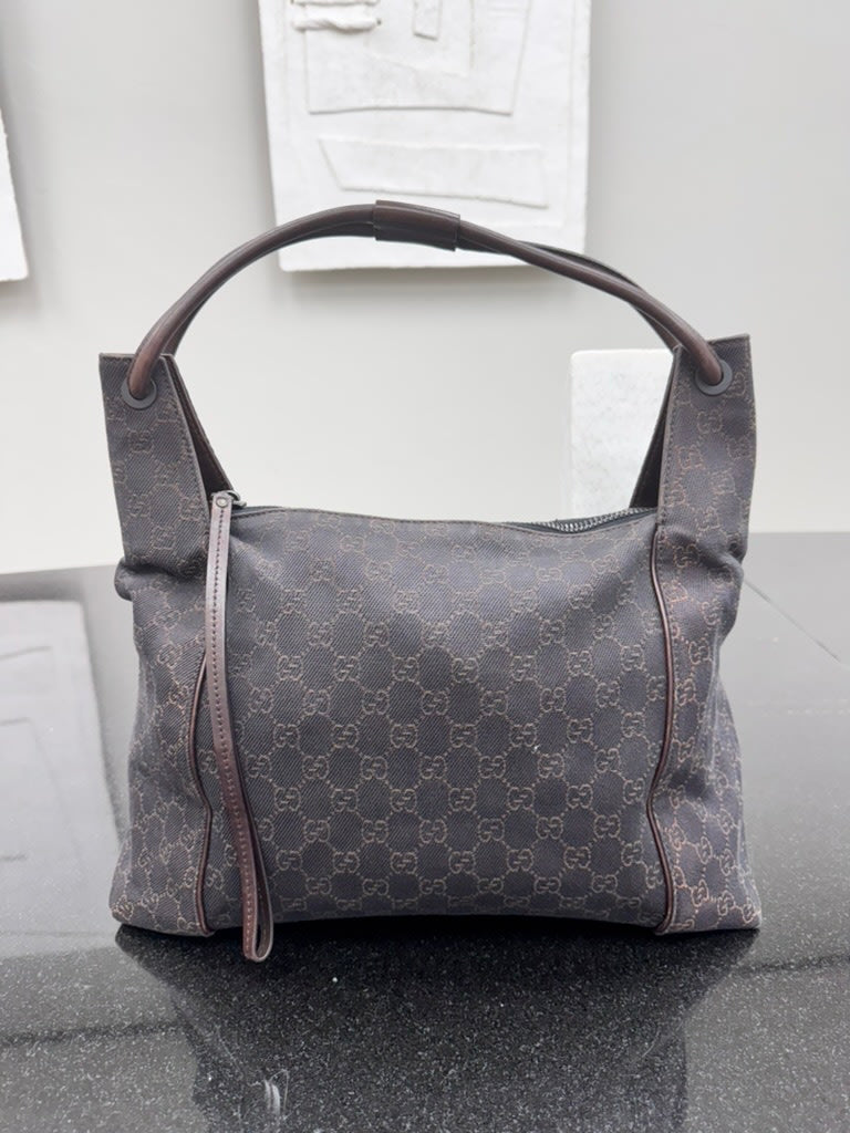 Gucci Brown GG Monogram Canvas Shoulder Bag