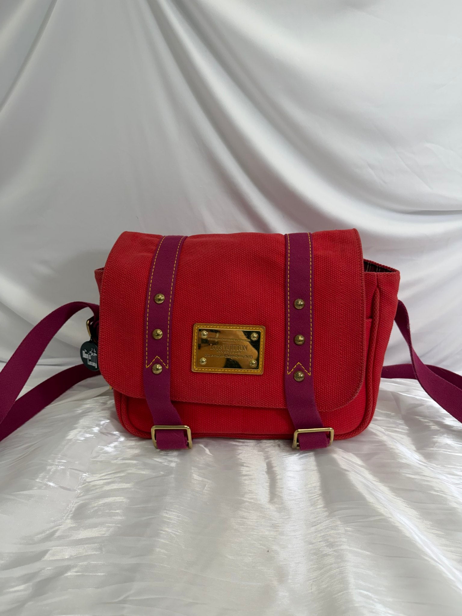 Louis Vuitton Red Canvas Antiqua Messenger Bag