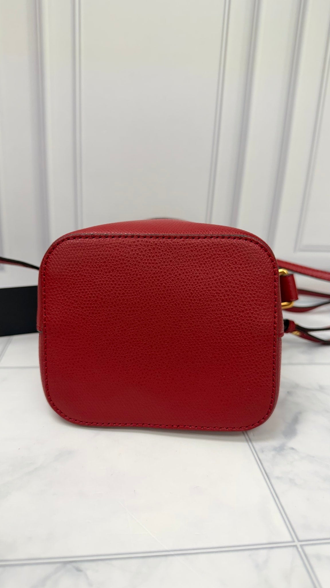 Fendi Red Leather Mini Bucket Bag