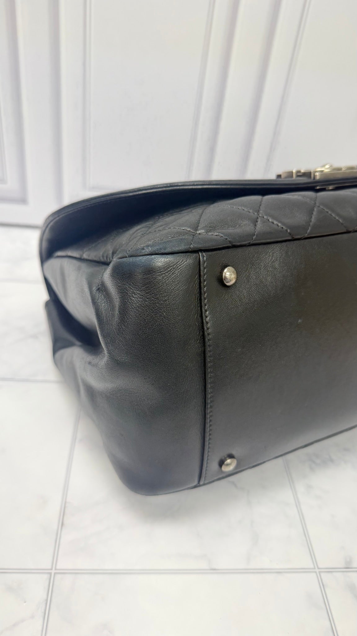 Chanel Black Quilted Lambskin Large Antik Boy Flap Bag