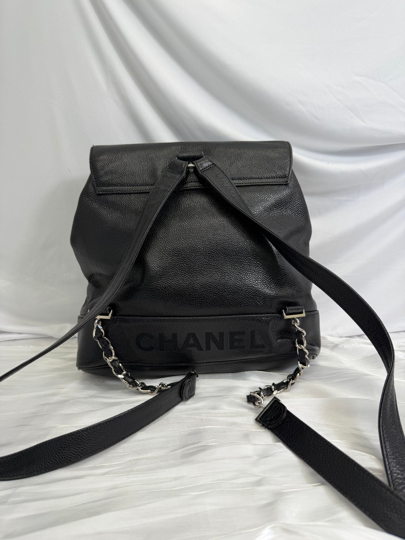 Chanel Black Caviar CC Backpack