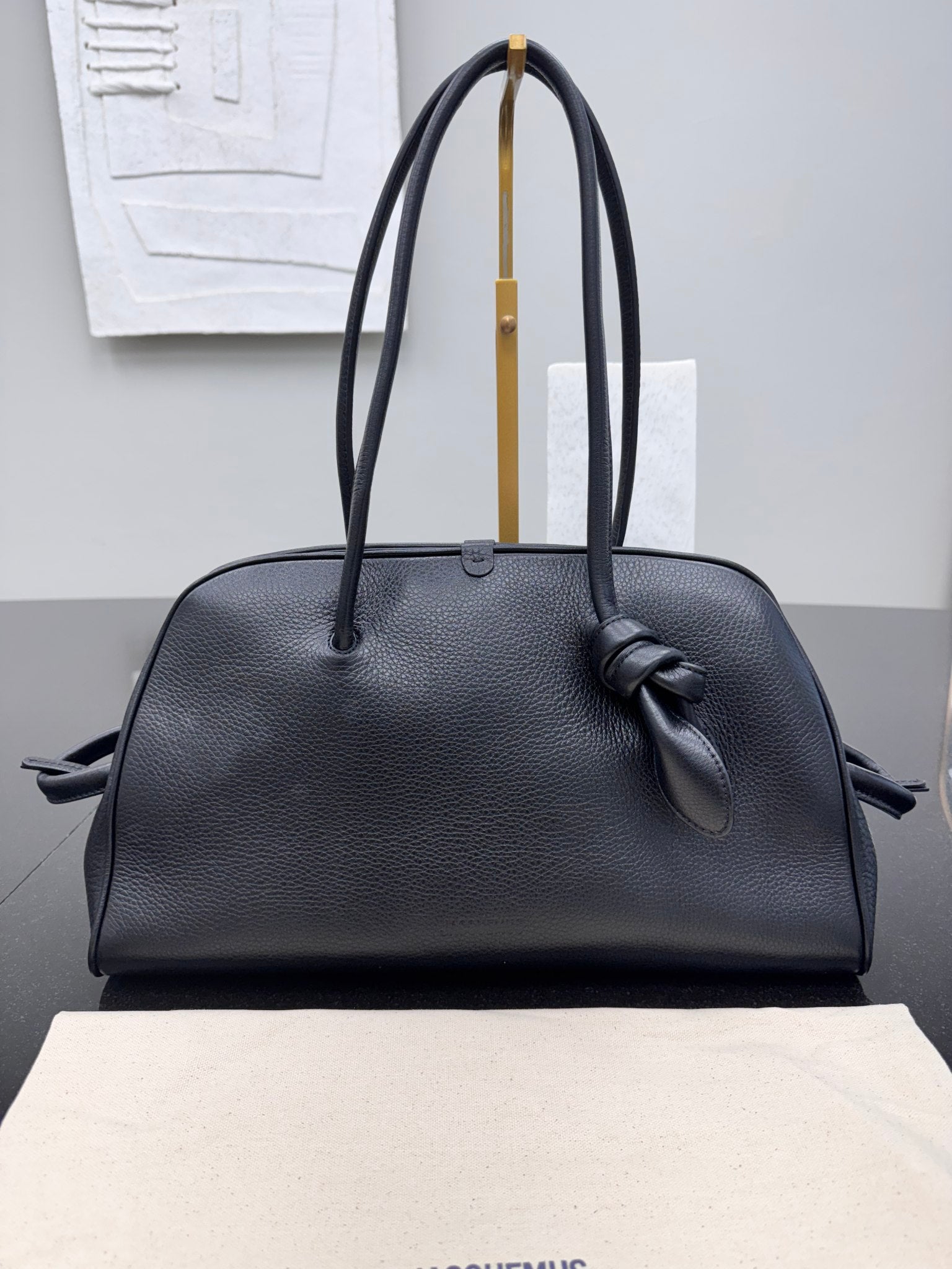 BRAND NEW - Jacquemus Black Grained Leather Le Turismo Shoulder Bag