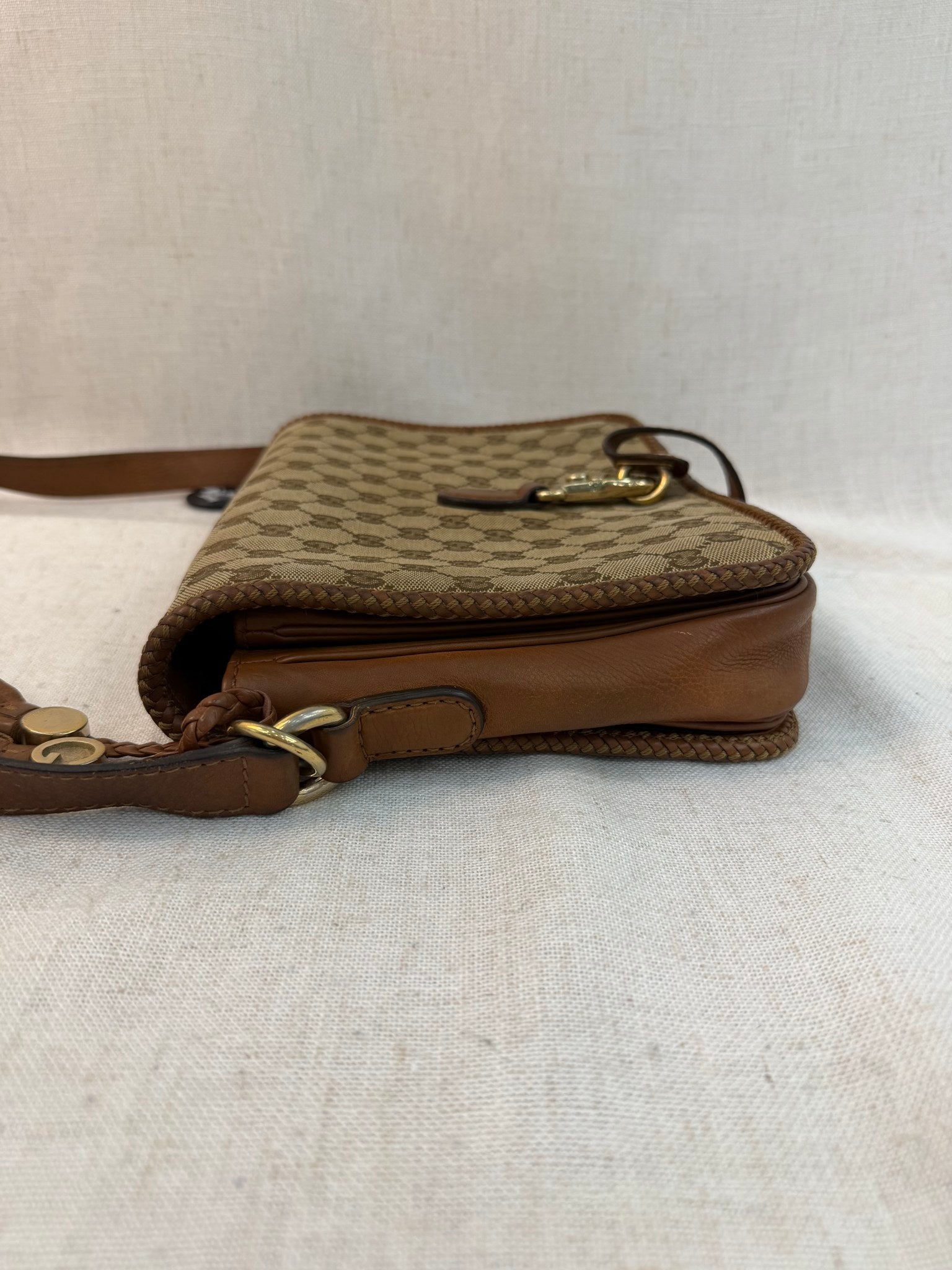 Gucci Brown GG Canvas Print Messenger Bag