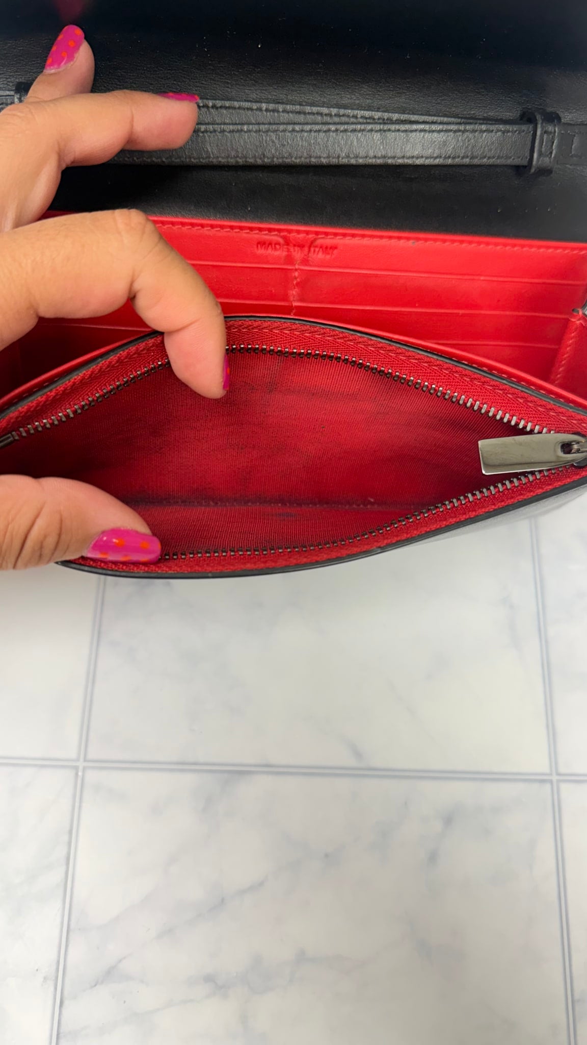 Christian Louboutin Black Leather Studded Wristlet