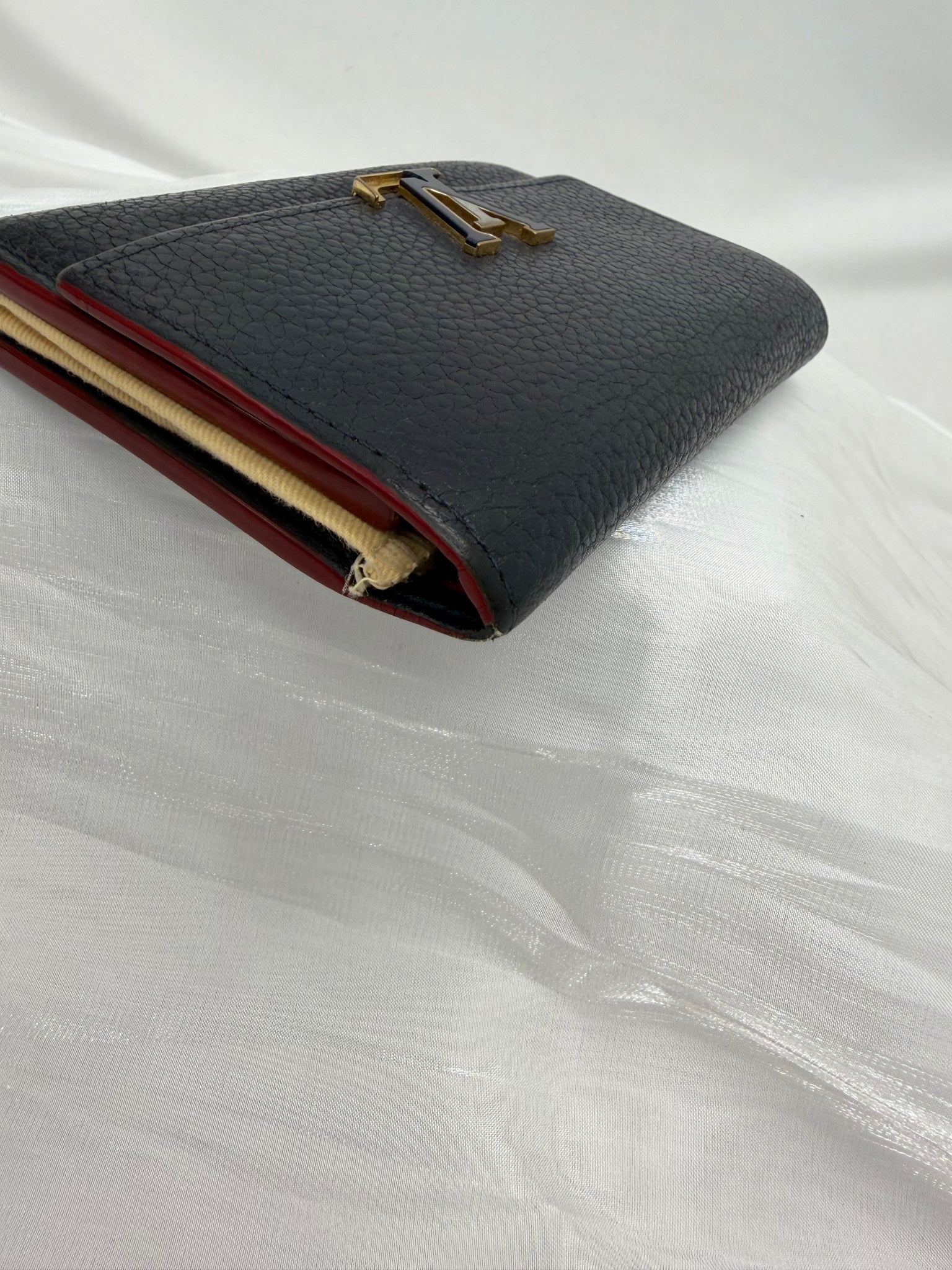 Louis Vuitton Blue Taurillon Leather Capucines Compact Wallet