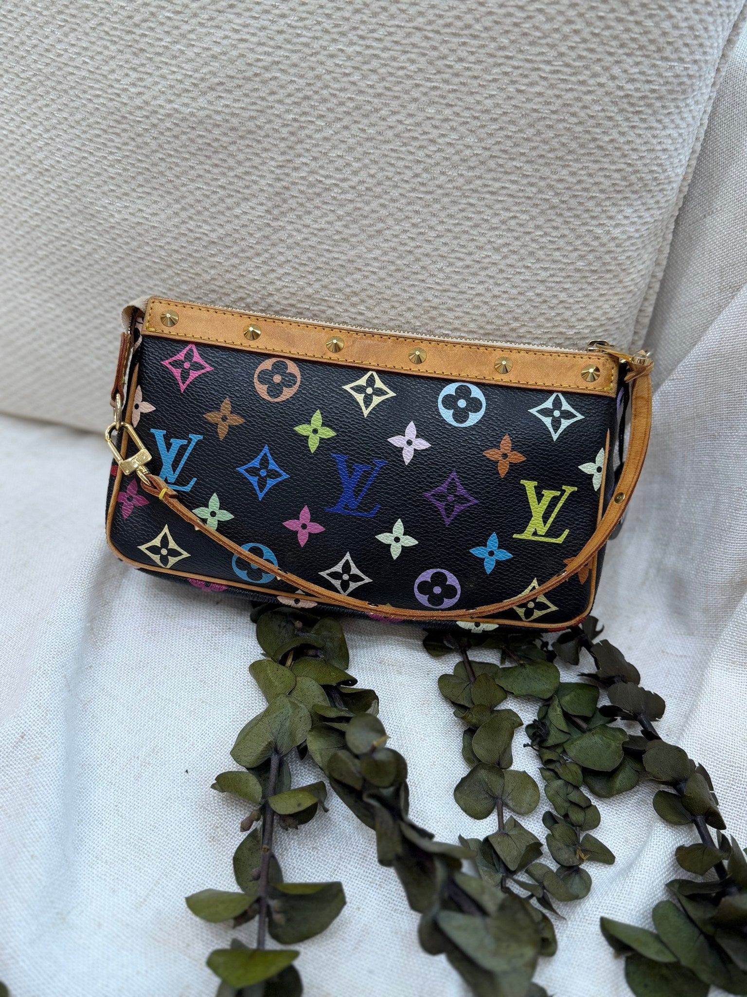 Louis Vuitton Black Multicolor Monogram Pochette