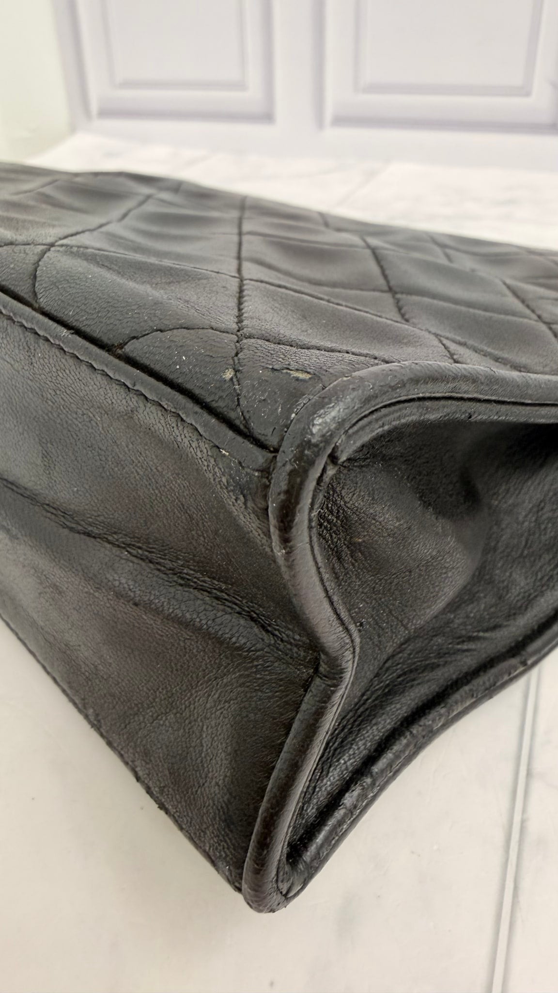 Chanel Black Quilted Lambskin CC Tassel Large Flap Bag