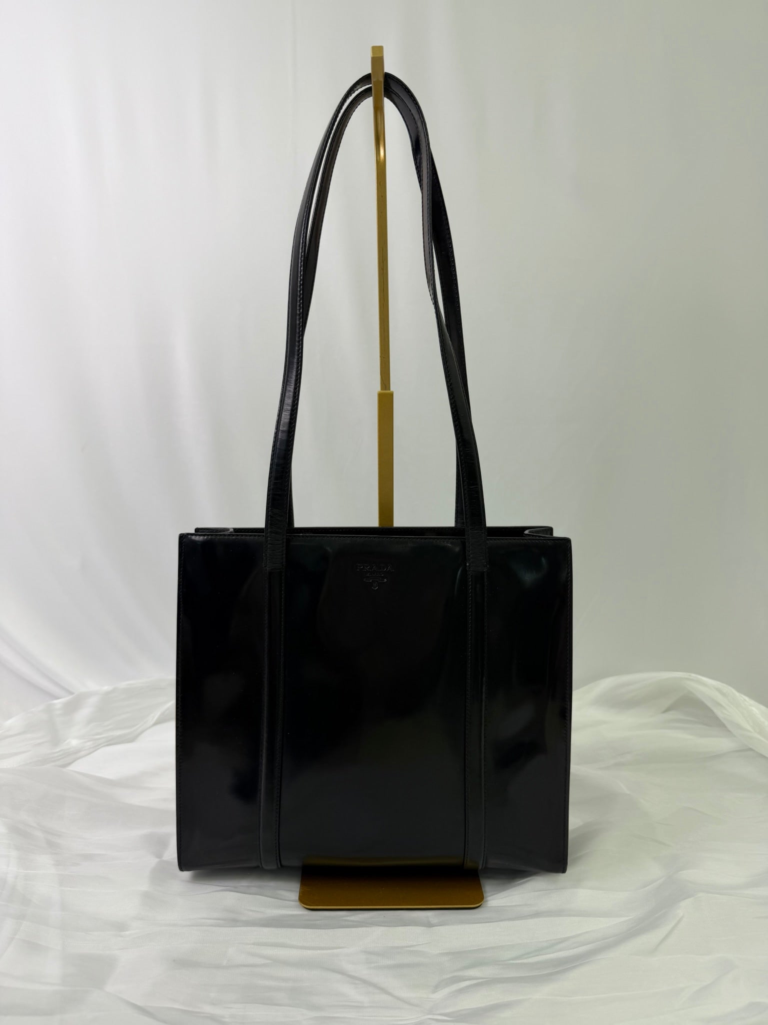 Prada Black Patent Leather Tote Bag