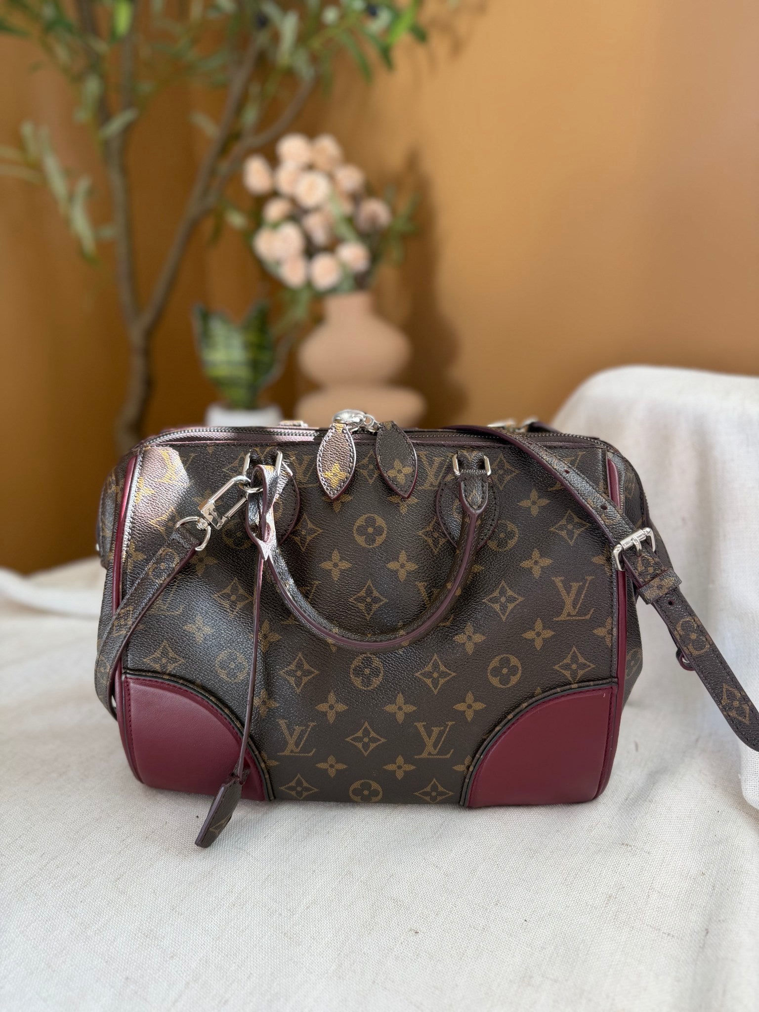 Louis Vuitton Bordeaux Monogram Shine Doc PM Handbag