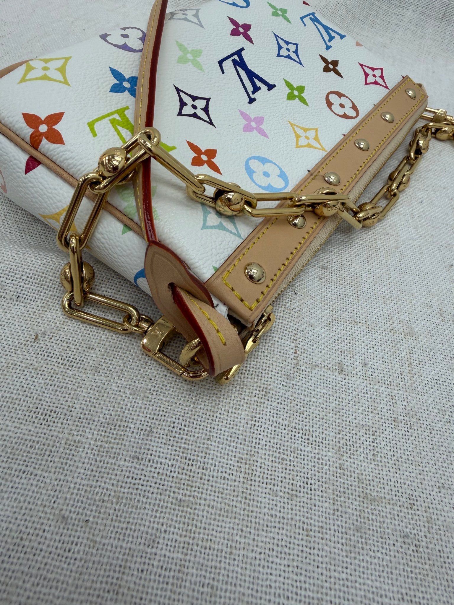 BRAND NEW- Louis Vuitton White Multicolor Monogram 2025 Accessories Pochette