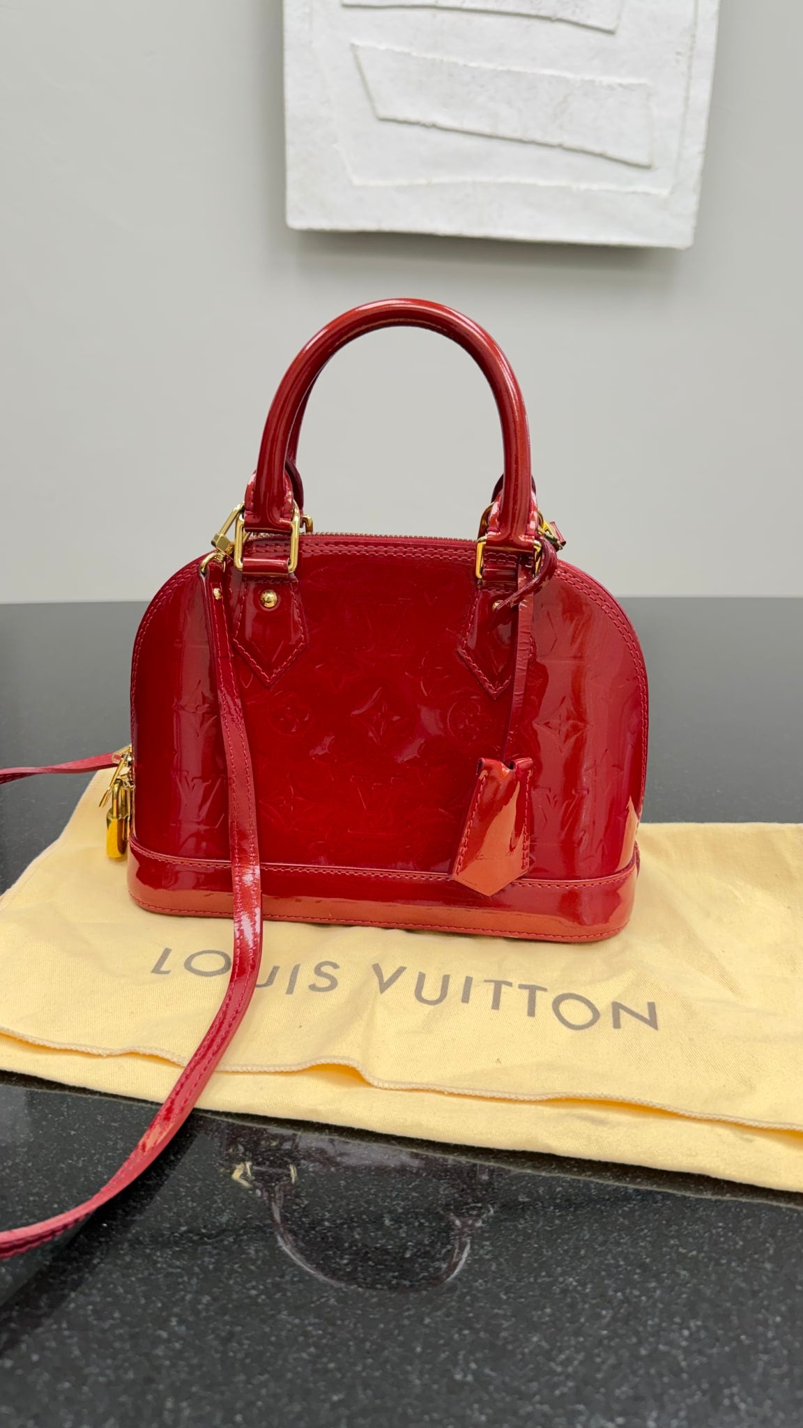 Louis Vuitton Red Vernis Alma BB