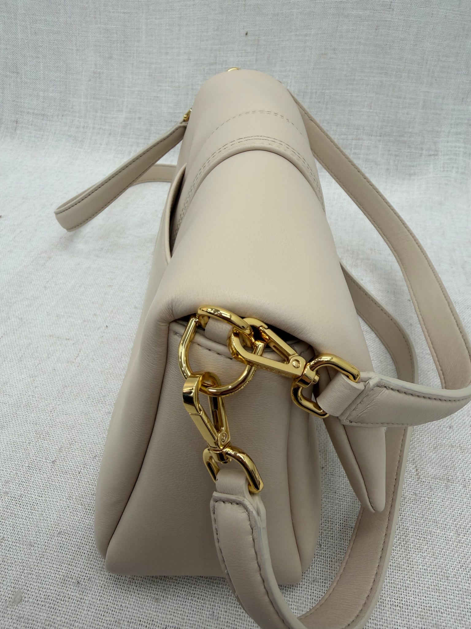 LIKE NEW - Jacquemes Beige Leather Le Bambimou 2Way Bag