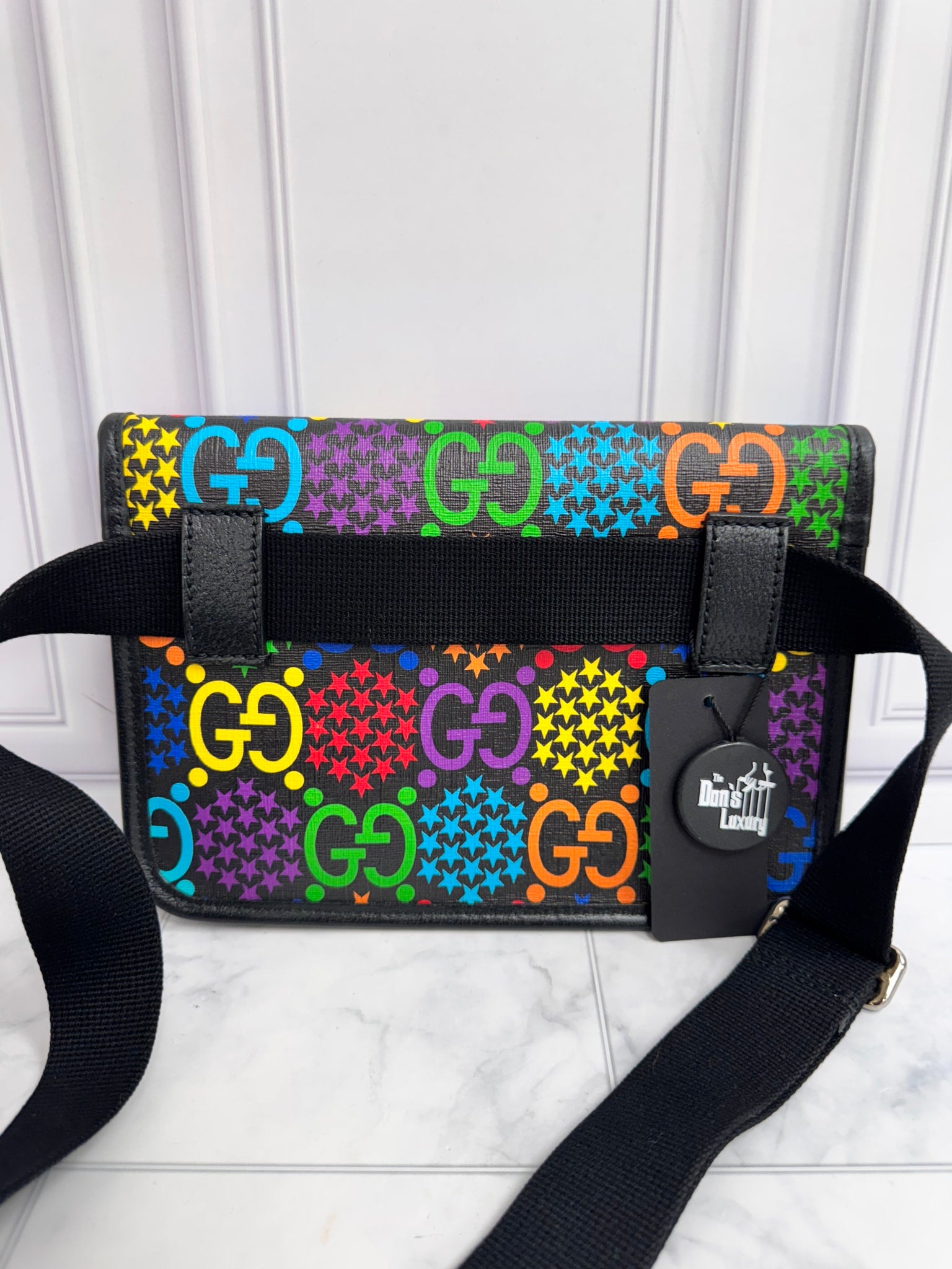 Gucci Black Multicolor GG Supreme Psychedelic Belt Bag