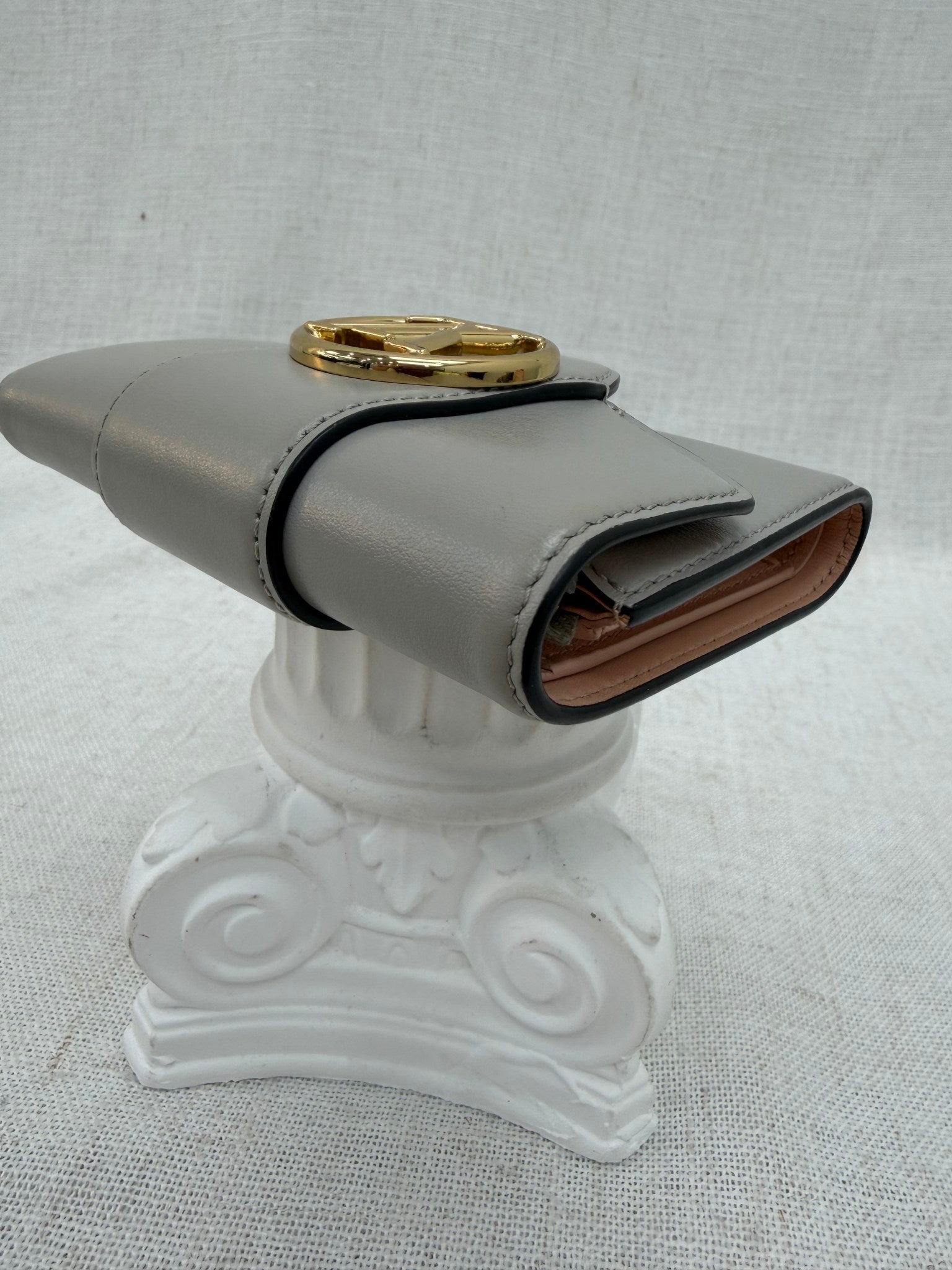 Louis Vuitton Gray Leather Pont Neuf Compact Wallet