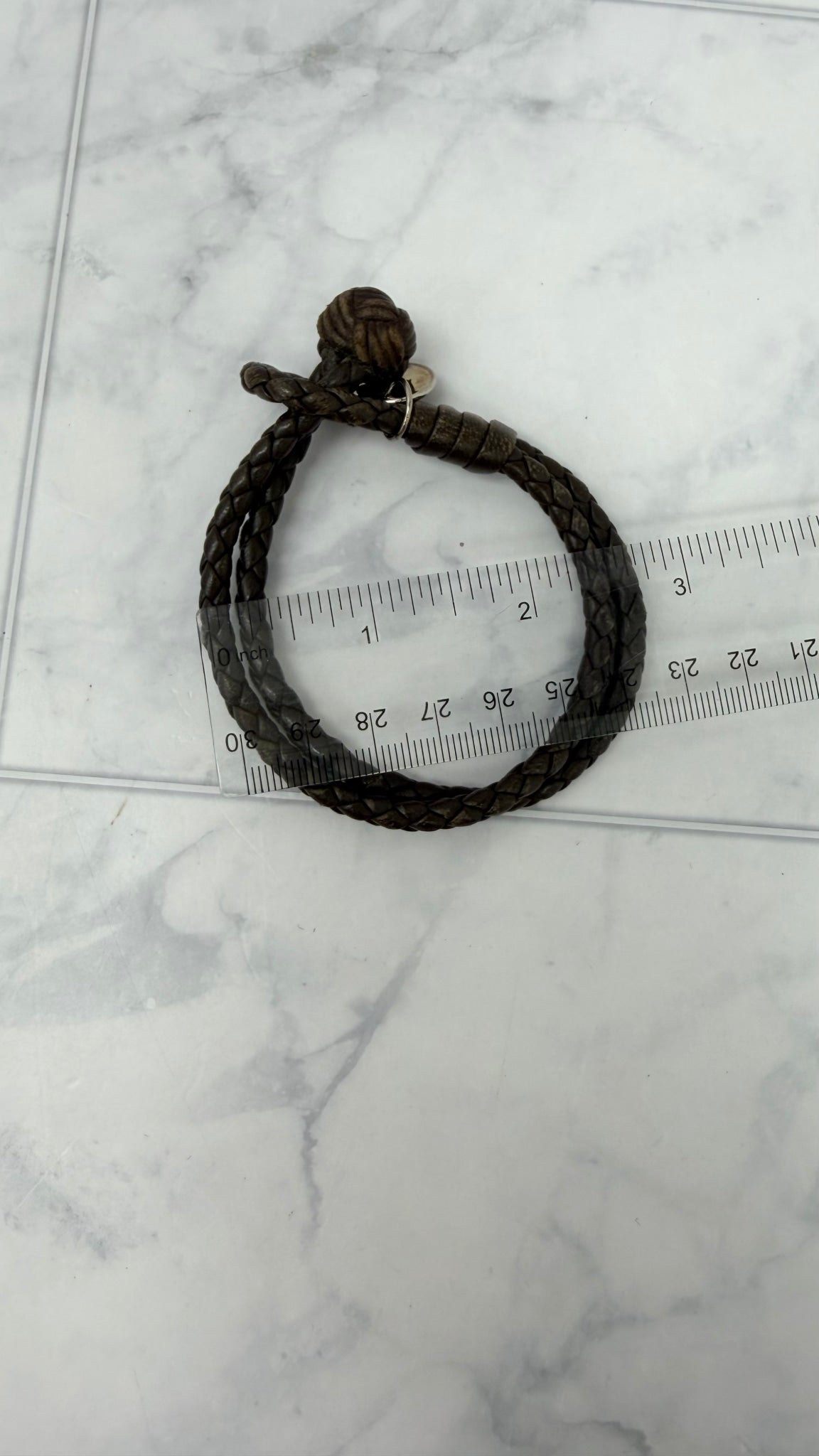 Bottega Veneta Brown Leather Knot Bracelet