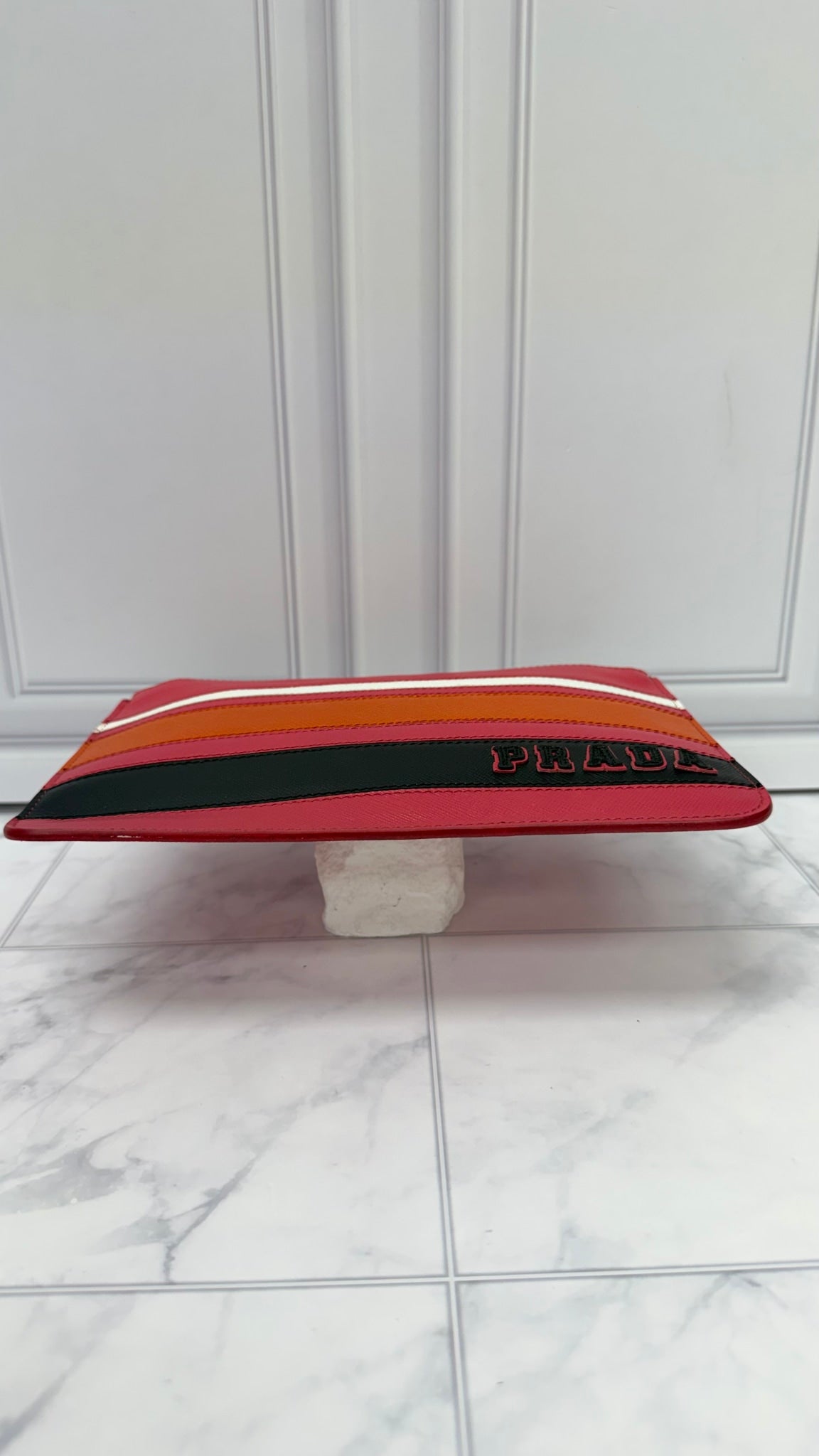 Prada Pink Multicolor Saffiano Leather Pouch