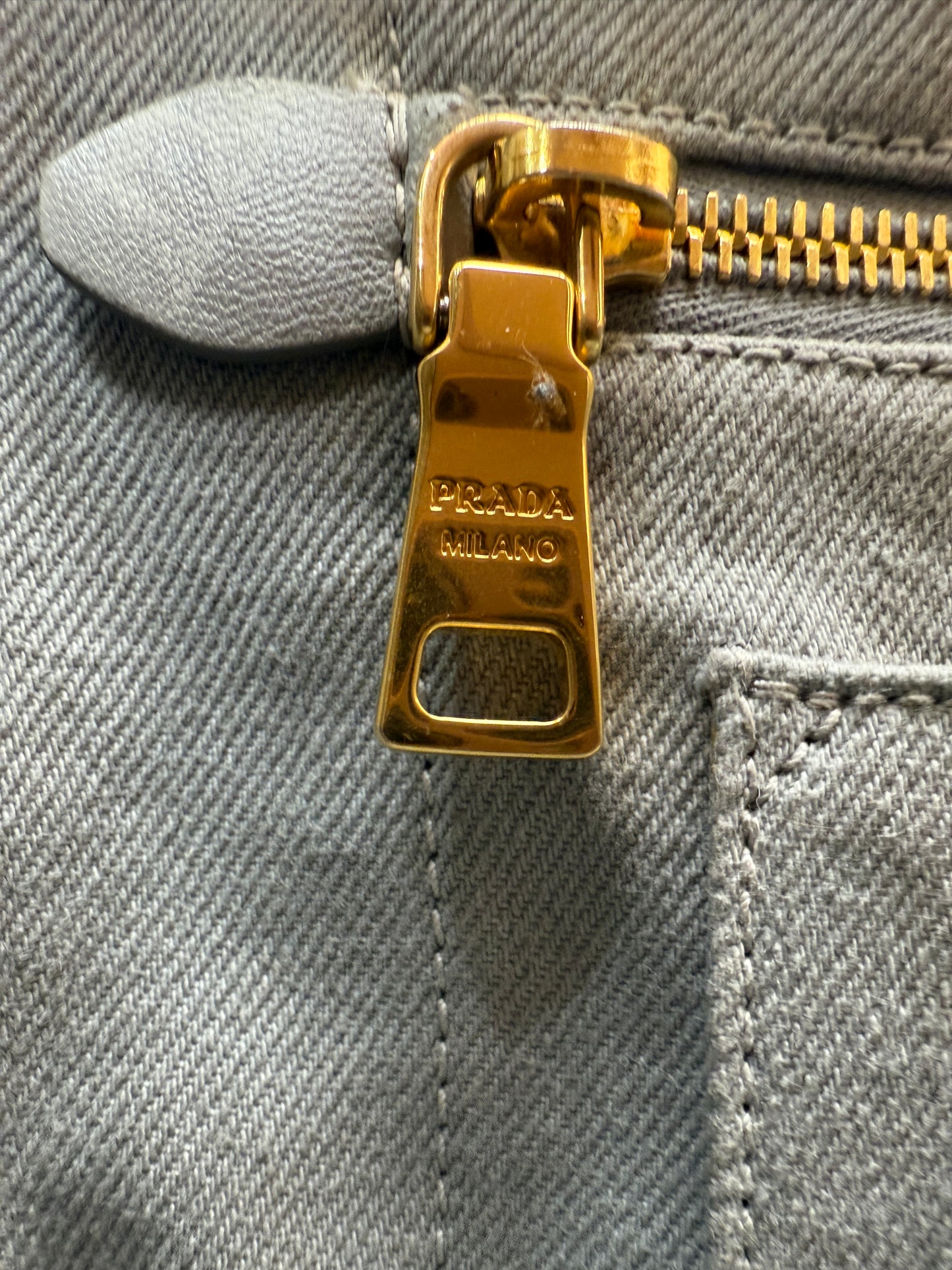 Prada Grey Canvas Medium Canapa Tote