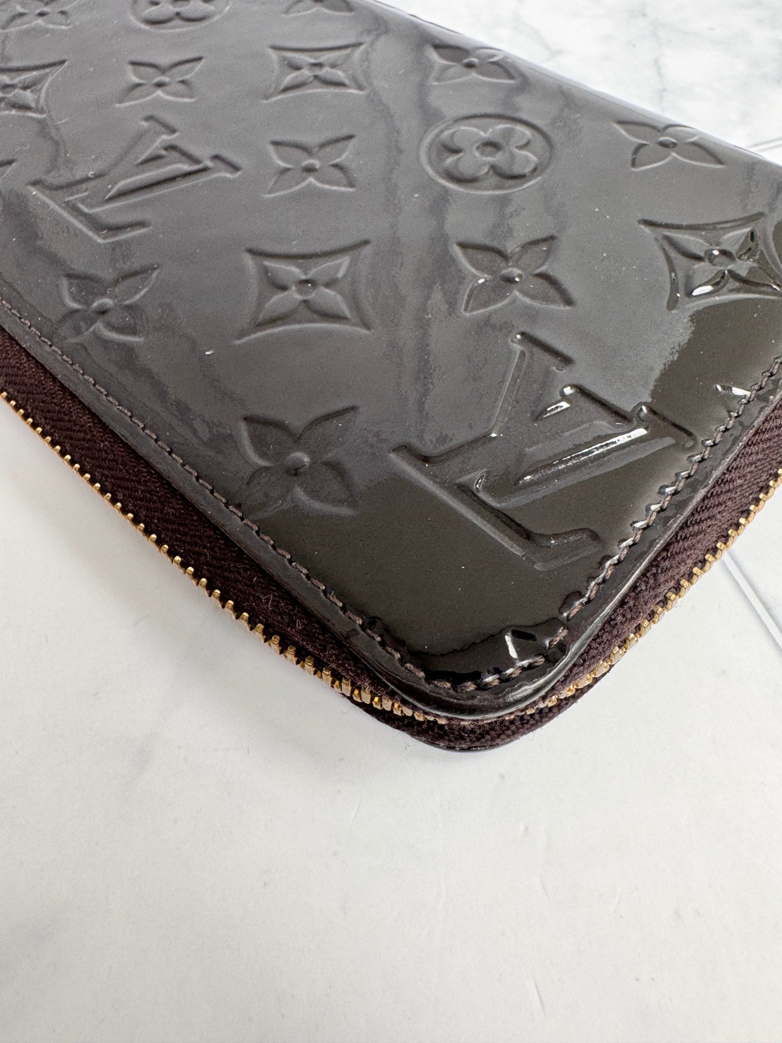 Louis Vuitton Burgundy Monogram Vernis Long Zippy Wallet