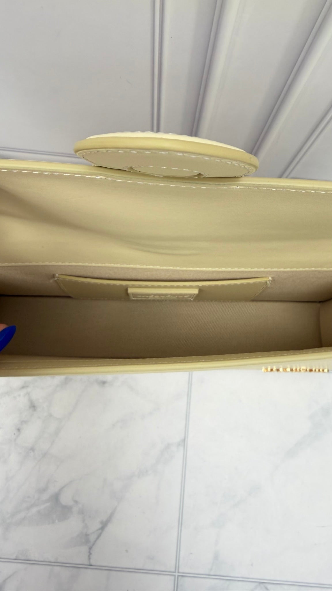 BRAND NEW - Jacquemus Cream Leather Le Bambino Long Shoulder Bag