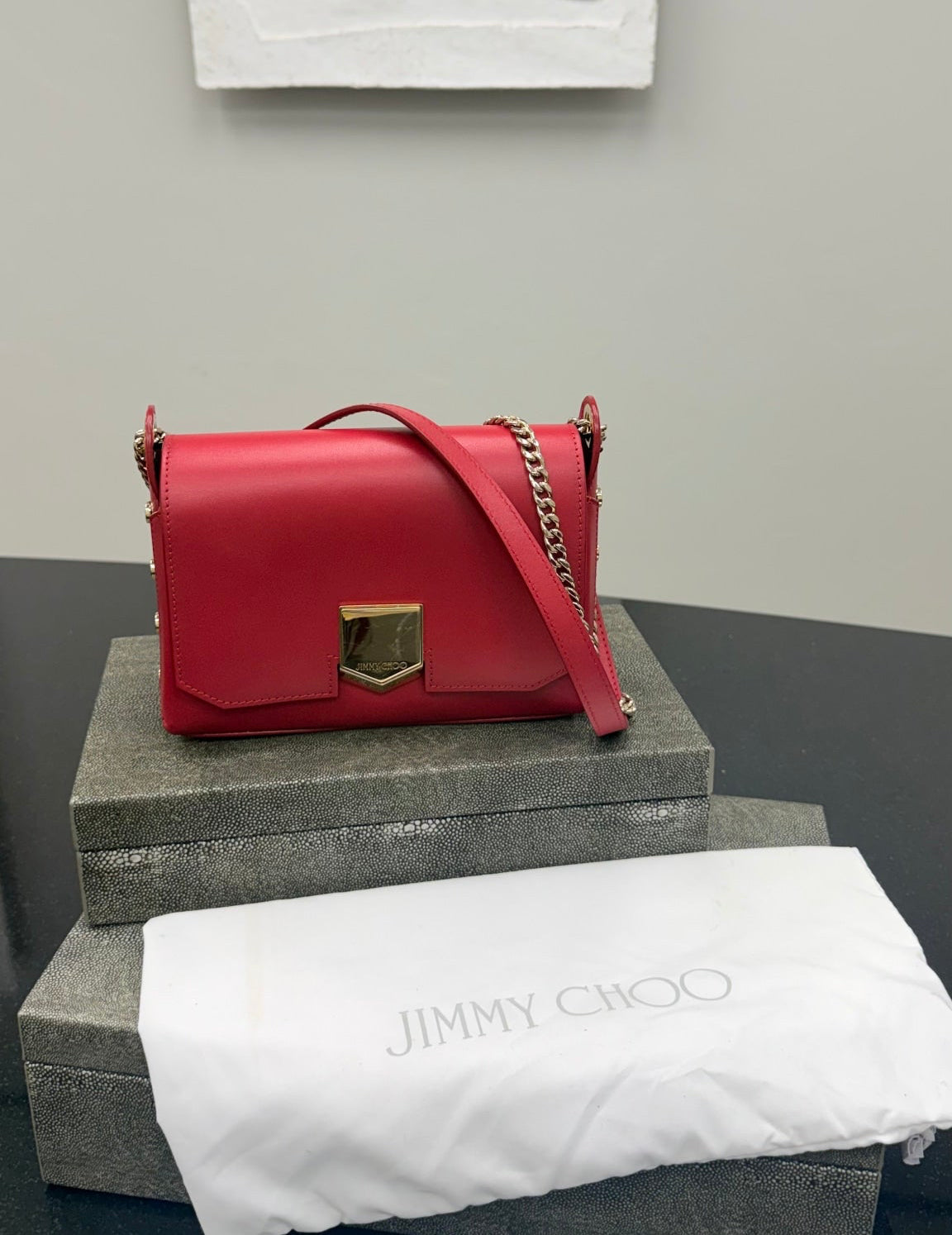 Jimmy Choo Red Leather Crossbody Bag