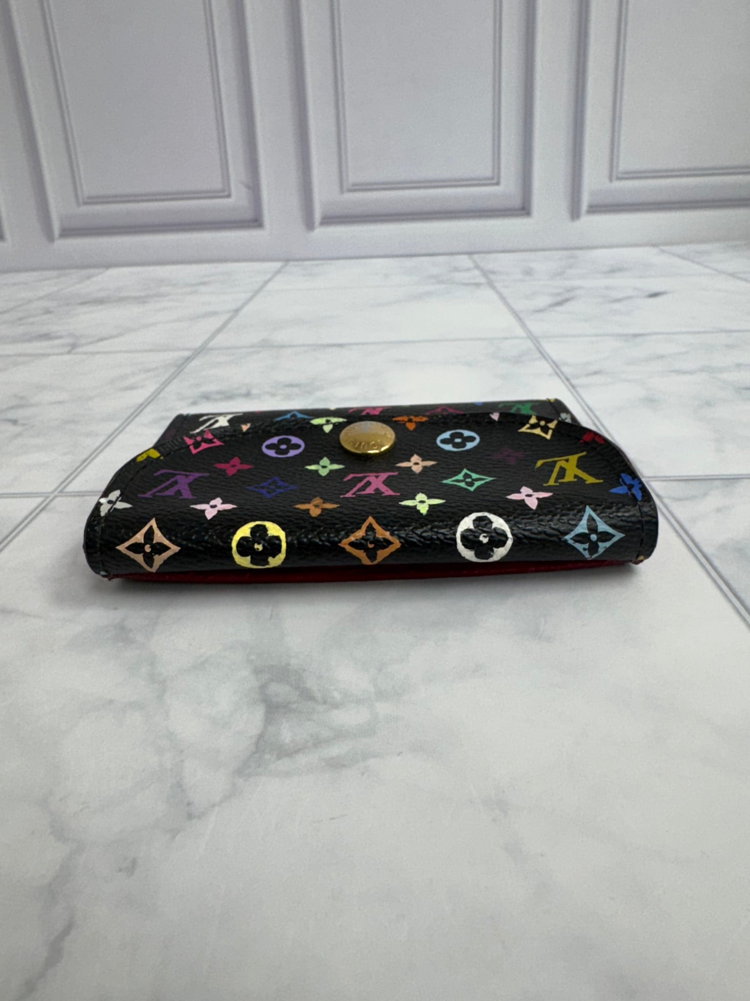Louis Vuitton Black Multicolor Monogram Envelope Business Card Holder