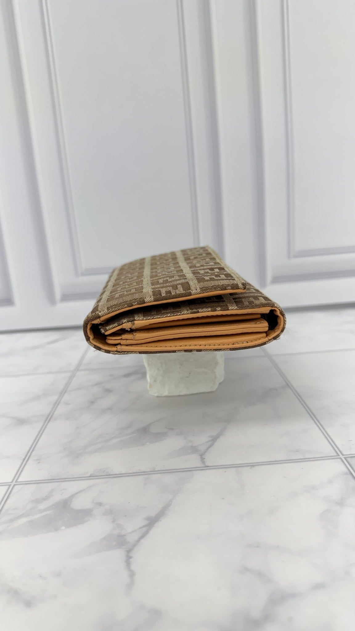 Fendi Beige Canvas Zucca FF Wallet